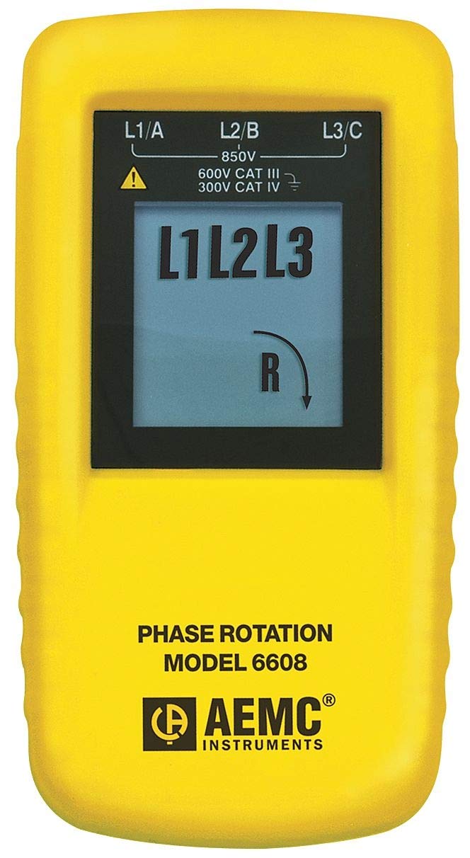 Compteur AEMC 2121.10 de rotation de phase pour tester la tension 40 à 850 Vac