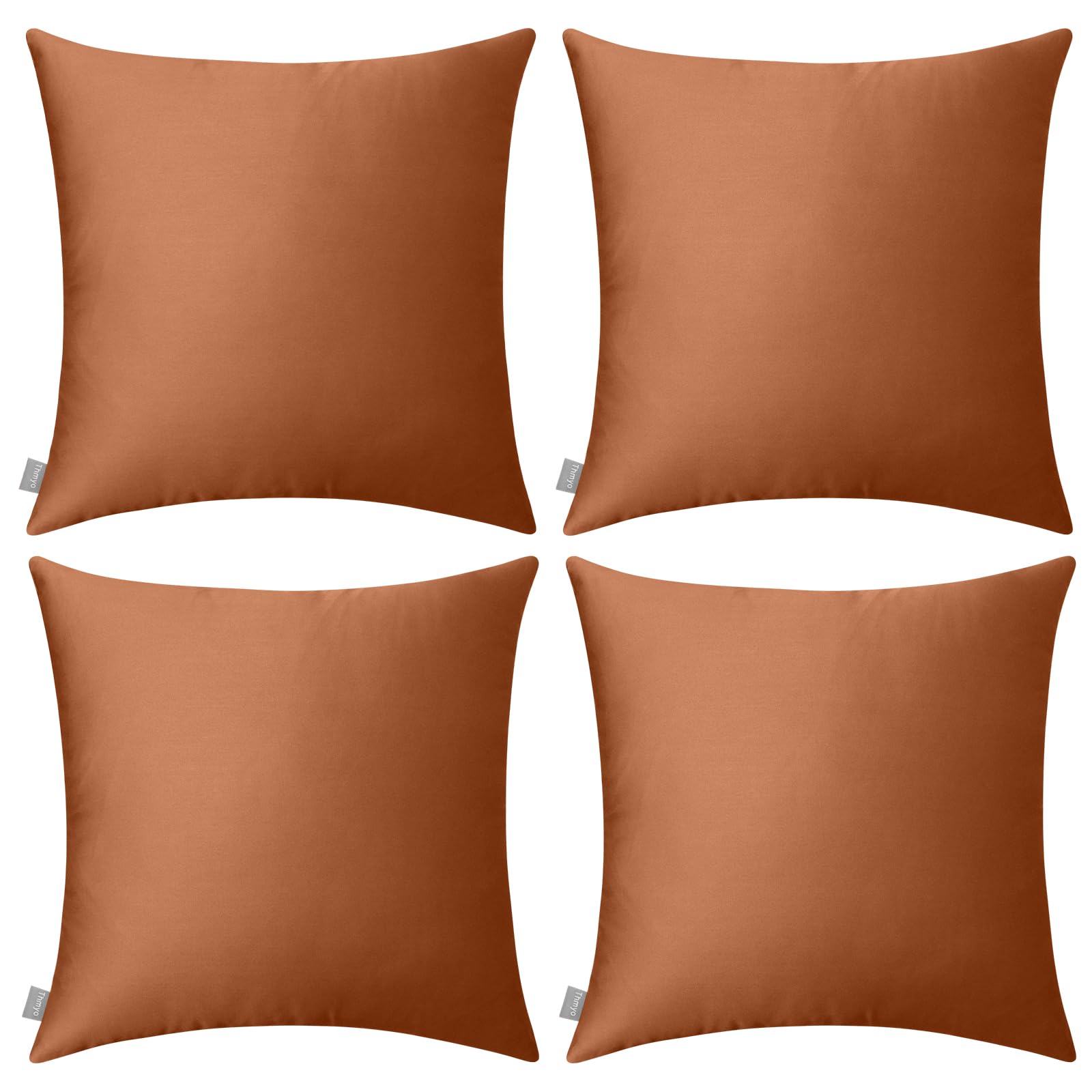 Thmyo 4-Pack 100% Cotton Comfortable Solid Decorative Throw Pillow Case, Square Cushion Cover Pillowcase Sublimation Blank Pillow Covers DIY Throw