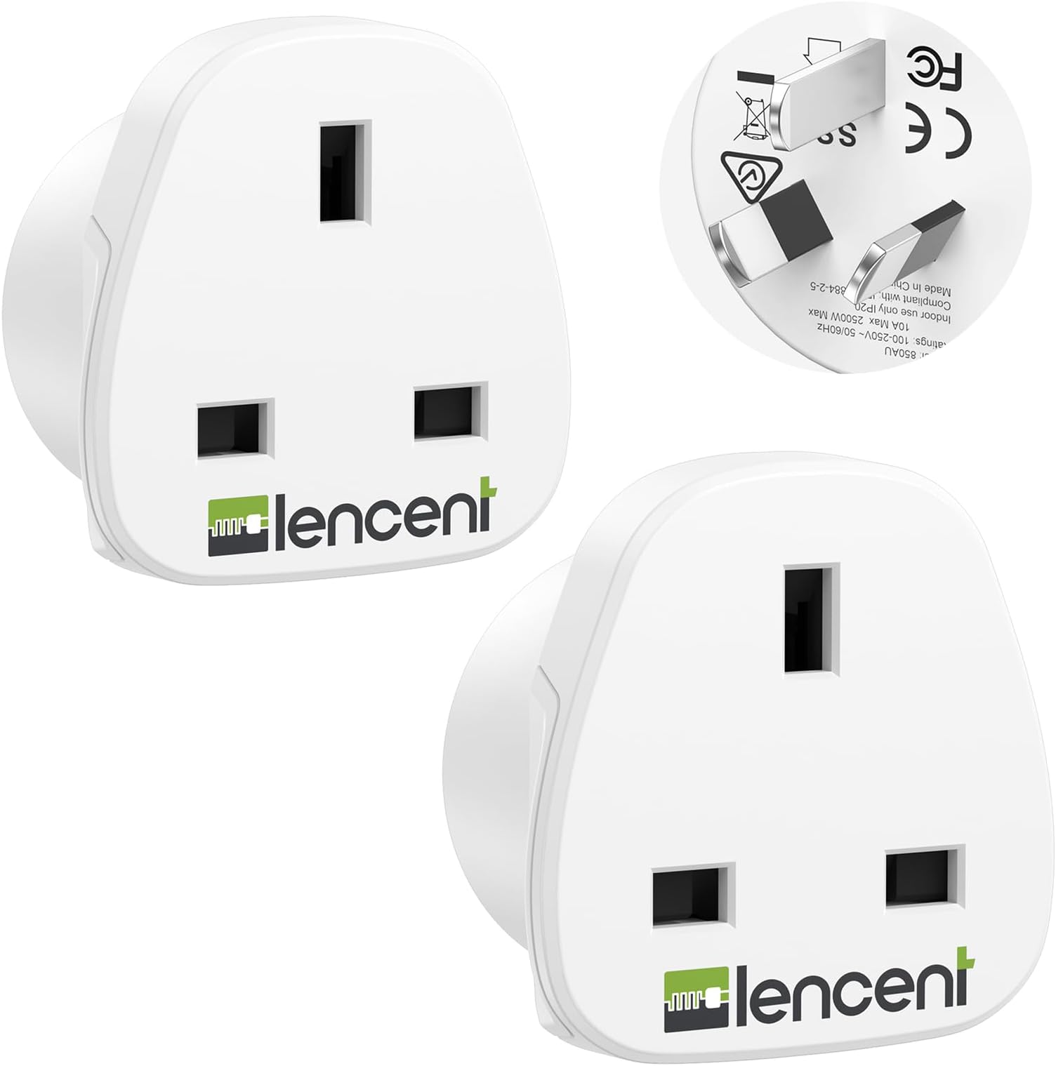 LENCENT UK to Australia China Plug Adapter 2 Pack, Australian Plug Adaptor from UK, Grounded Australian Travel Adapter to Australia China Fiji Argentina New Zealand more(Type I)