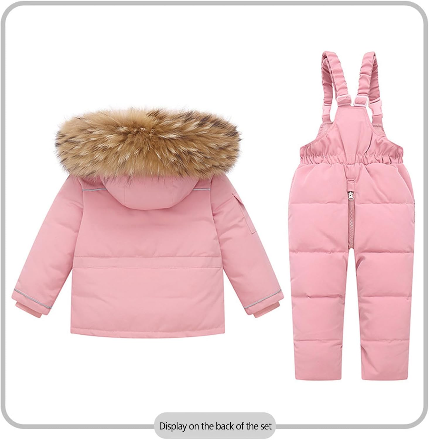 Kids Winter Ski Snowsuit 2 Piece - Waterproof Hooded Jacket and Skibib Overalls Boys Girls Windproof Warm Sets 1-6Y