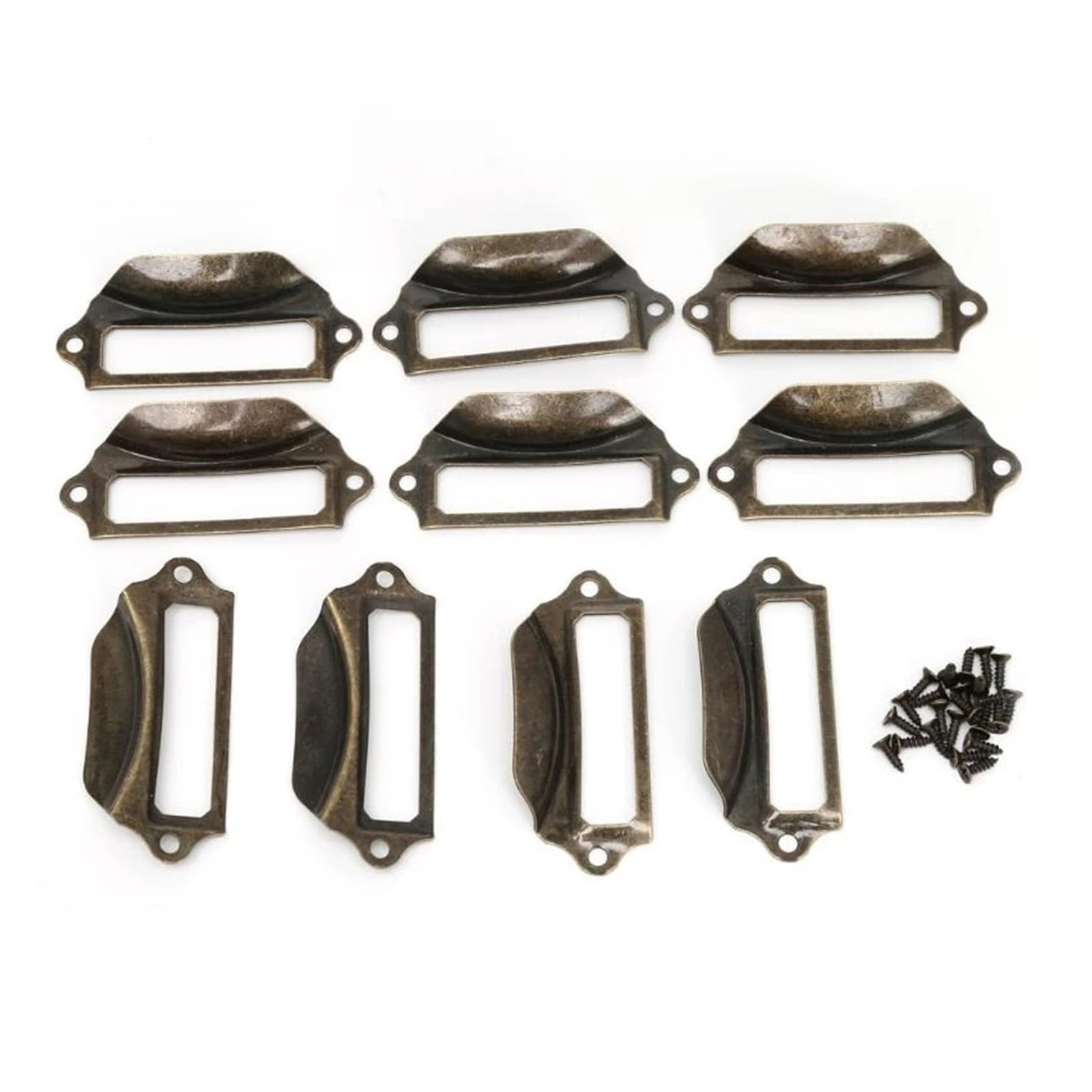 Antique Brass Label Pull Frame Handle 100Pcs Card Holder for Cabinet Drawer