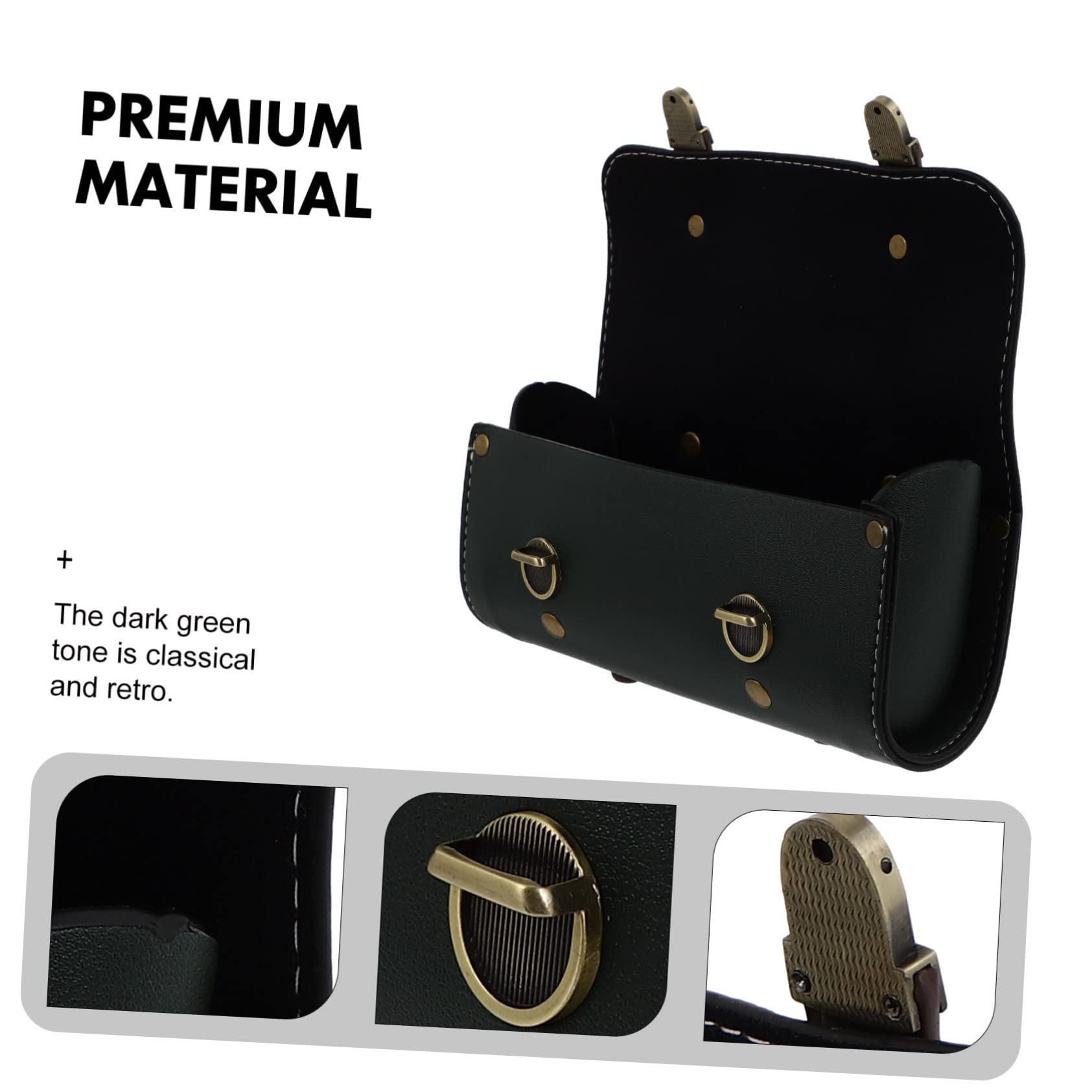 Borsa Bici Retrò Grande Capacità in Pu, Verde, Semplice | Protezione Solare, per Dispositivo e Accessori, Borsa Posteriore da Bici Elettrica e Moto