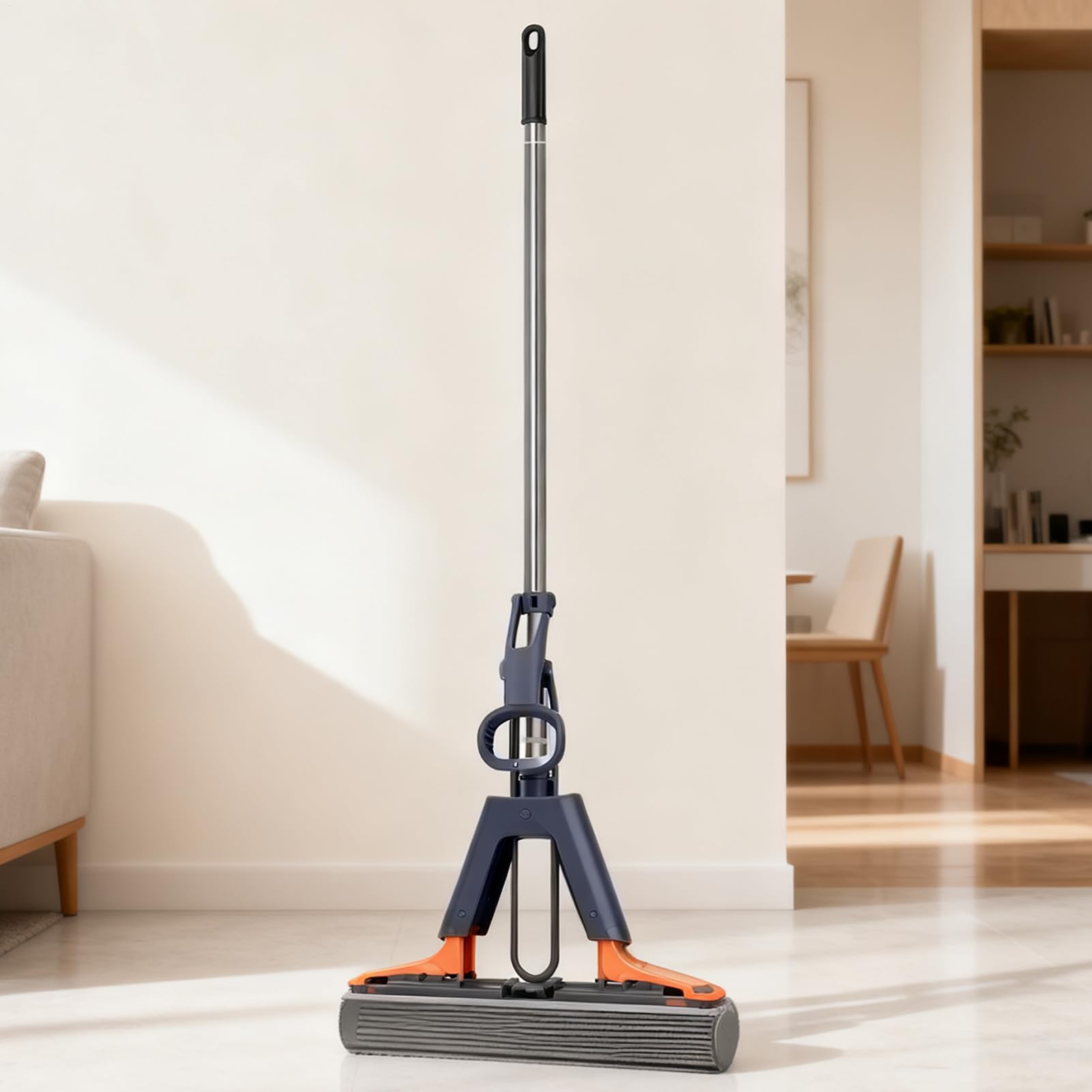 Mopa telescópica de esponja: herramienta de limpieza versátil para el hogar, perfecta para sala de estar, baño, dormitorio, comedor, dormitorio y limpieza de apartamentos