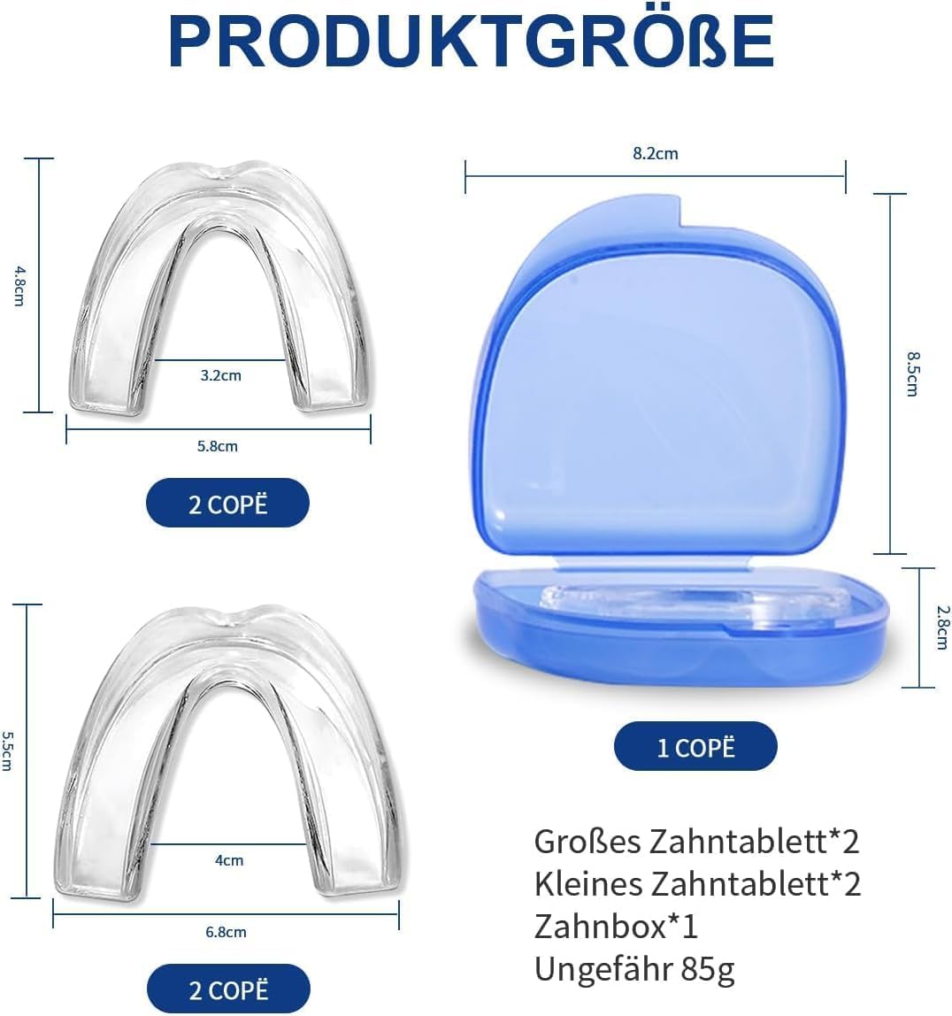 Protège-dents Contre Le Bruxisme - Lot 4 Pièces, Sans BPA, Confort Ultra, Neuf Emballage D'origine