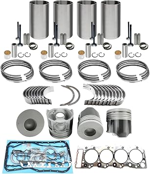 4HE1 Overhaul Rebuild Kit for Isuzu Engine 4HE1 4HE1T Truck ELF NQR NPR NPR-HD 1998-2004 Bearings Size+0.5MM,12 Valves
