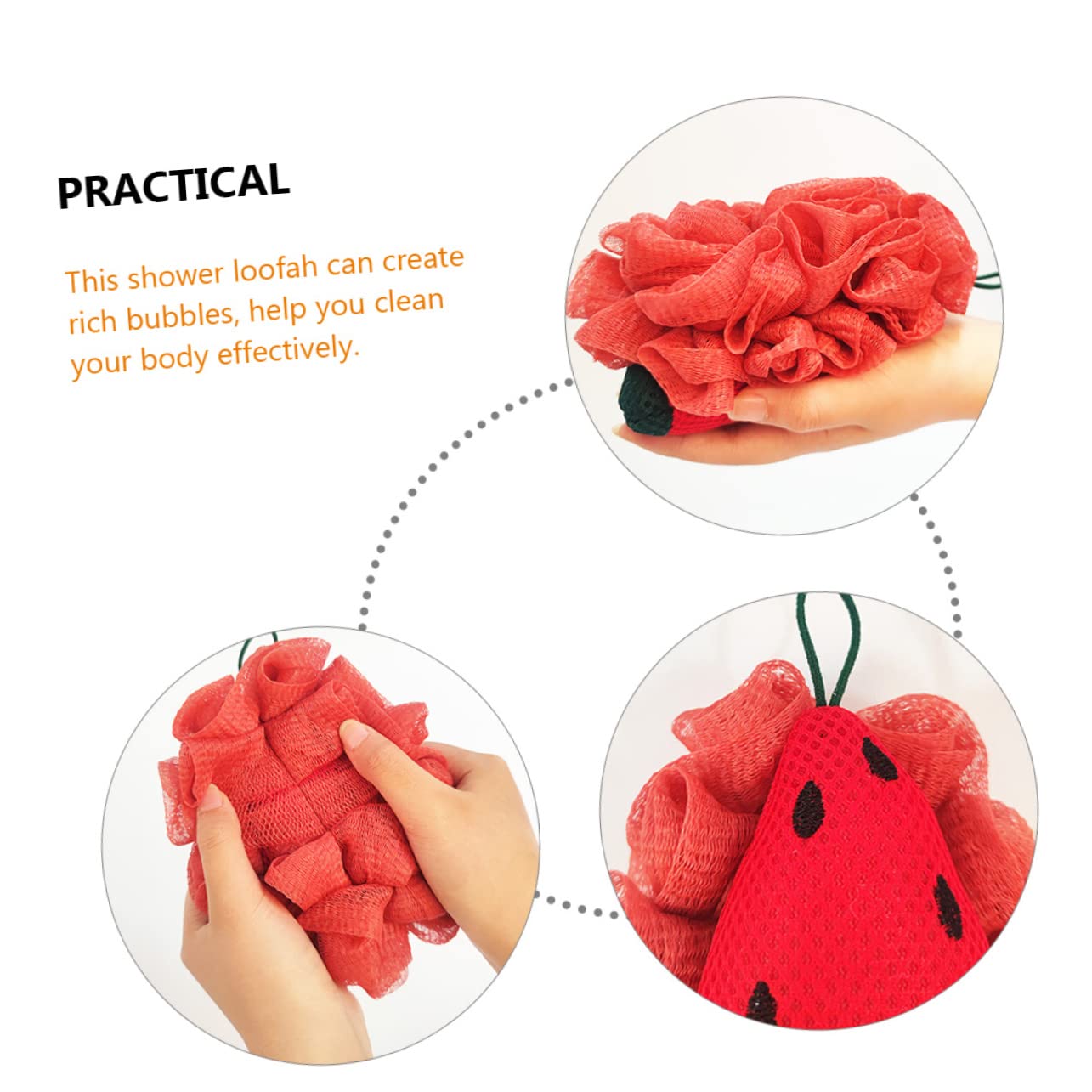 Healeved 2piezas Esponja De De Caricatura Lazo Para Colgar Esponja Exfoliante De Baño Portátil Para Baño Divertido y Relajante