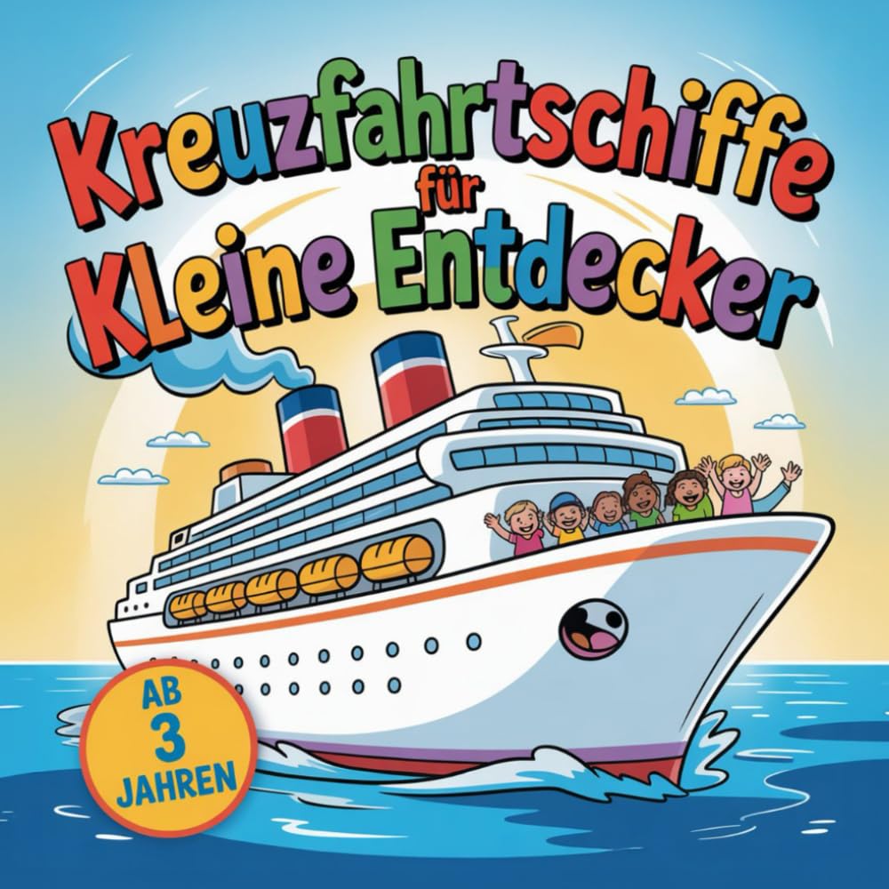 Kreuzfahrtschiffe Malbuch für Kinder ab 3 Jahren: Große Ausmalbilder mit dicken Linien – Einfaches Ausmalbuch für Jungen & Mädchen