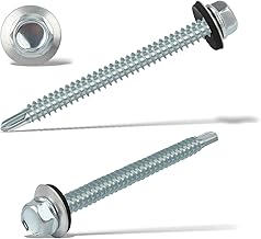 60PCS Vis Autoforeuse Metal 6,3x75 mm Vis Autoperforante Inox Bac Acier Hexagonale Vis Autoperceuse pour Metal Vis Etanche Avec Joint Tole Toiture Autoforante Auto Foreuse pour Plus Fixation(Argenté)