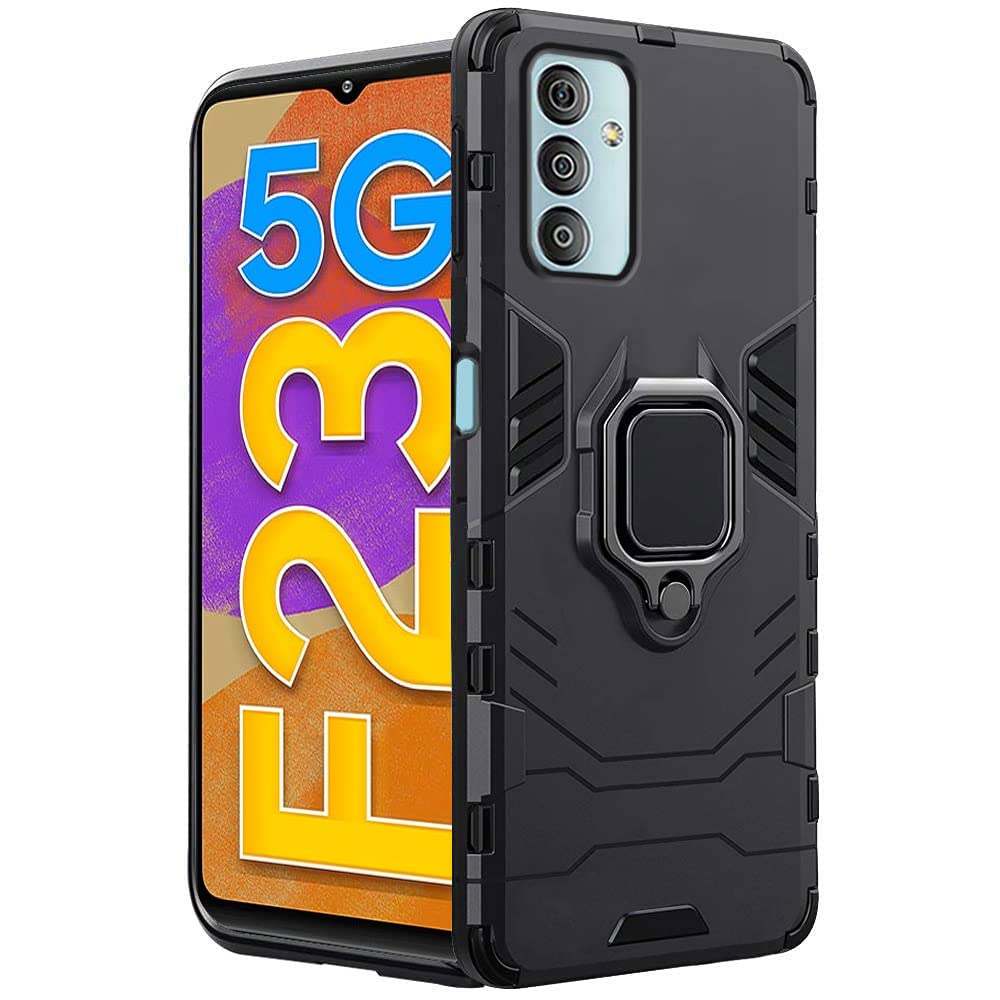 TheGiftKart Tough Armor Bumper Back Cover Case for Samsung Galaxy F23 5G | Ring Holder & Kickstand in-Built | 360 Degree Protection Back Case Cover for Samsung Galaxy F23 5G (PC & TPU | Black) (B09WKR5DCP) Amazon Price History, Amazon Price Tracker