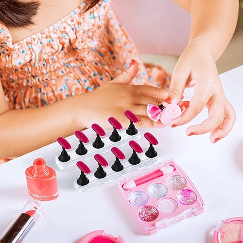 Miniatura 64 de Soportes de uñas acrílicas, soporte de uñas a presión, soporte magnético para práctica, 54 piezas, masilla adhesiva reutilizable para pintura de Rosa