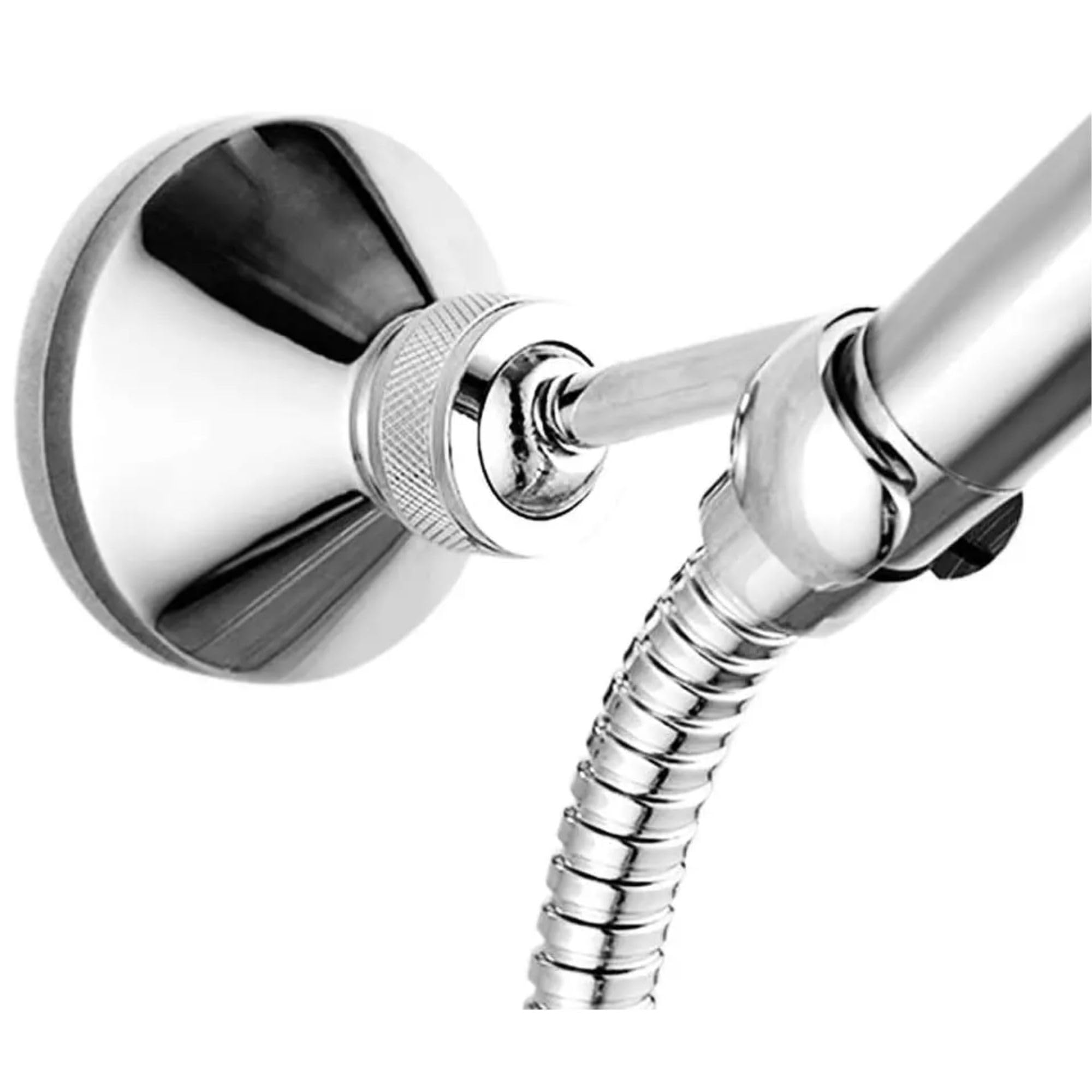 Ara Choice Chrome Brass Adjustable Shower Head Holder – Wall-Mount Shower Bracket, 360° Rotating Shower Hose Holder, -Plated Durable Design For Universal Handheld Showers