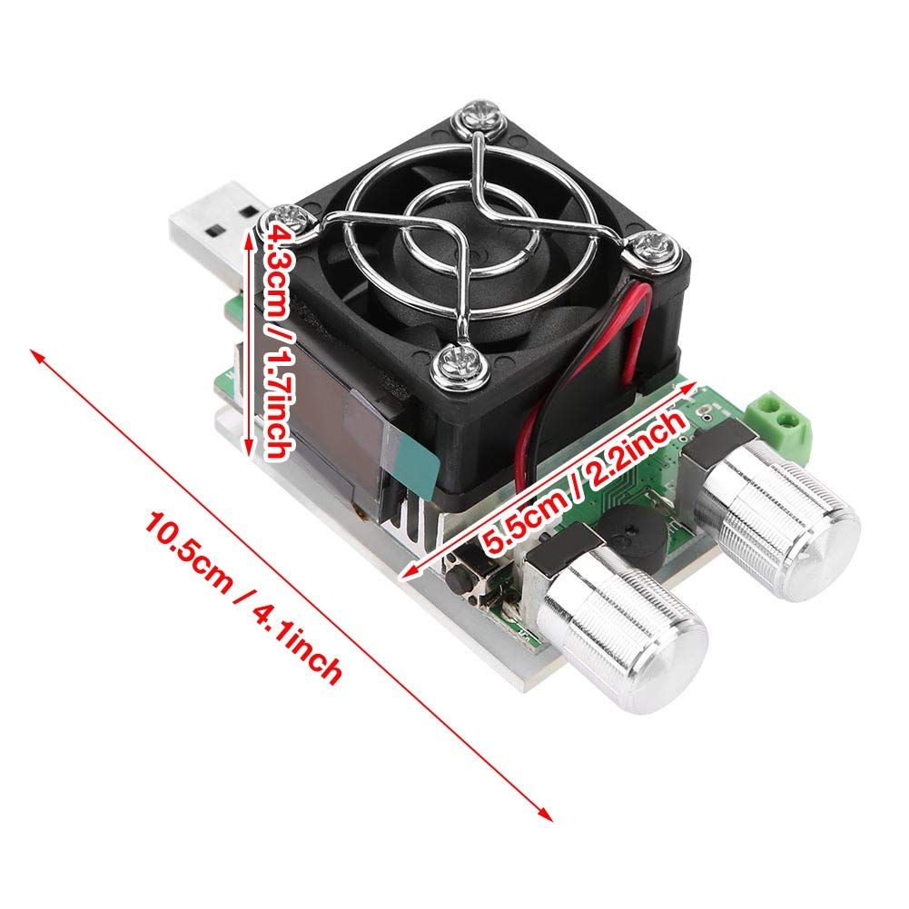 Carga de prueba electrónica: 35 W ajustable USB de corriente constante de carga electrónica de la batería Probador de capacidad con botones de ajuste de pantalla LCD