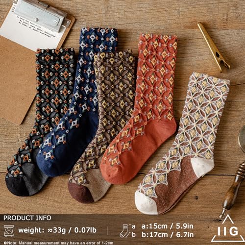 Image of IIG Womens Novelty Cotton Crew Socks Cute Animals Socks Fun Flower Socks (fit women's shoe size 5-9)