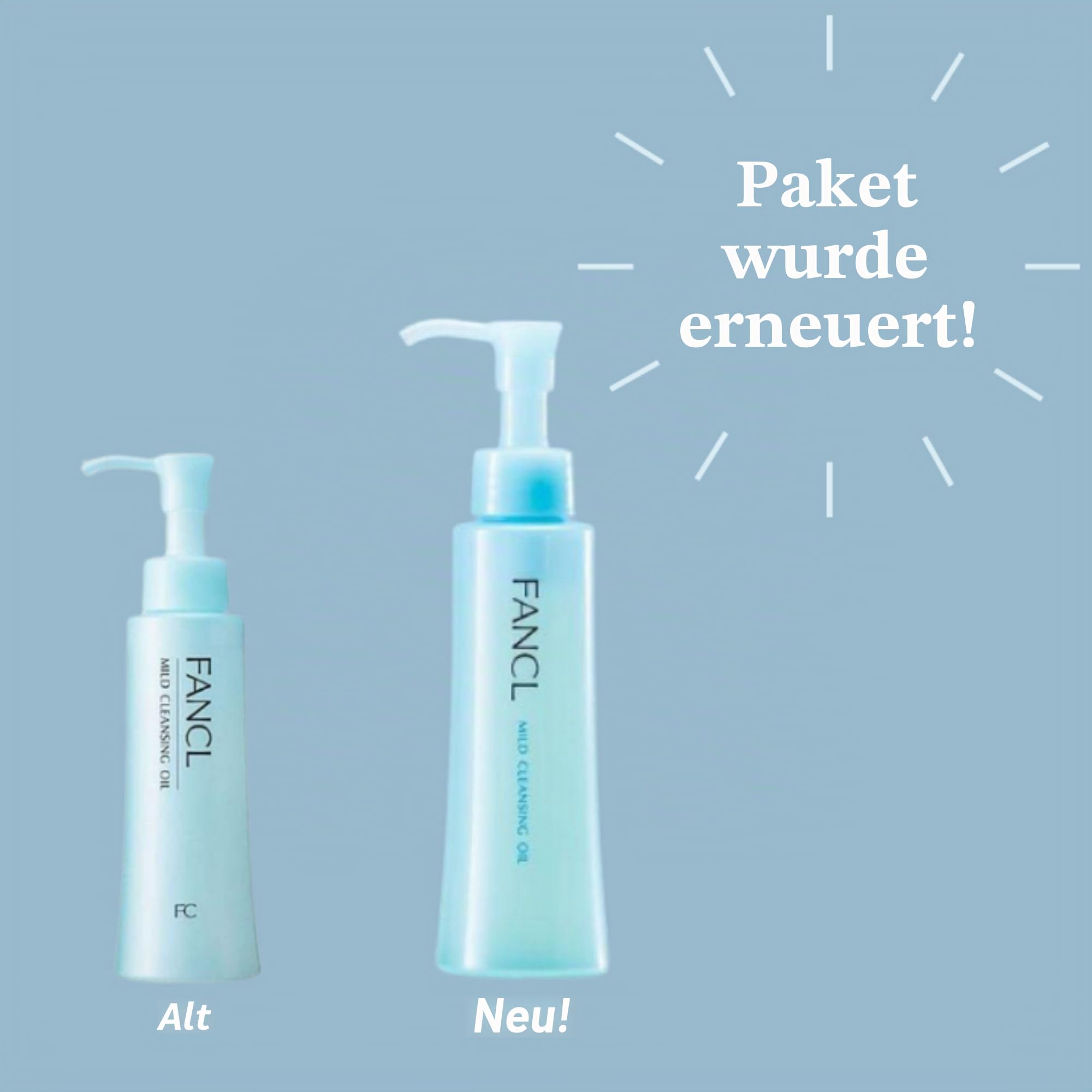 FANCL Mildes Reinigungsöl, japanisches Gesichtsreinigungsöl, Make-up-Entferner, 100% ohne Konservierungsstoffe, saubere Hautpflege für empfindliche Haut [US-Paket]