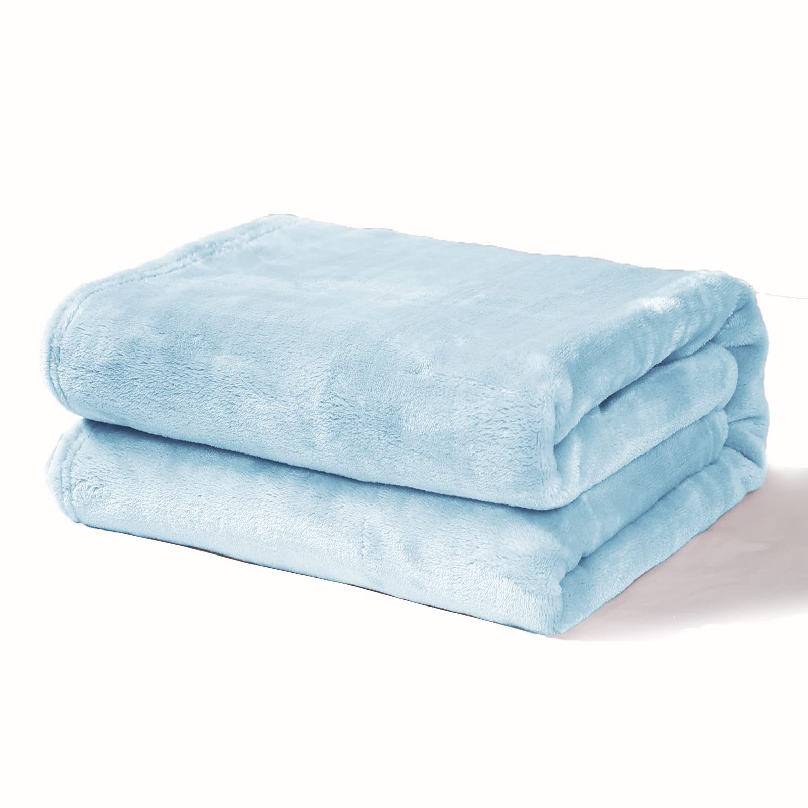 Exclusivo Mezcla Fleece Throw Blanket for Couch, Super Soft and Warm Blankets, Ice Blue Throw All Season Use, Cozy, Plush, Lightweight, 40x50 Inches