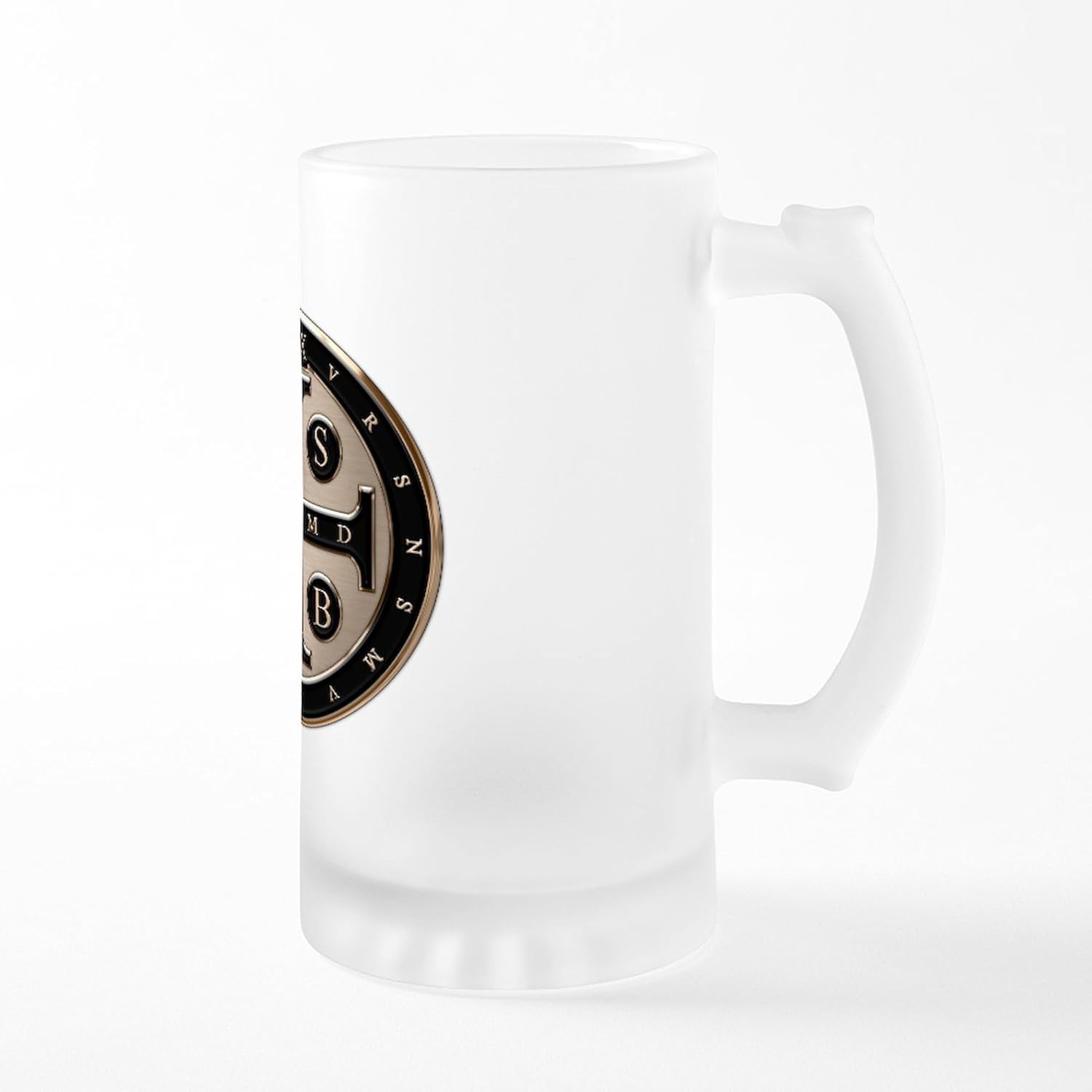 CafePress St. Benedict Medal Frosted Stein 16 oz Frosted Glass Beer Mug