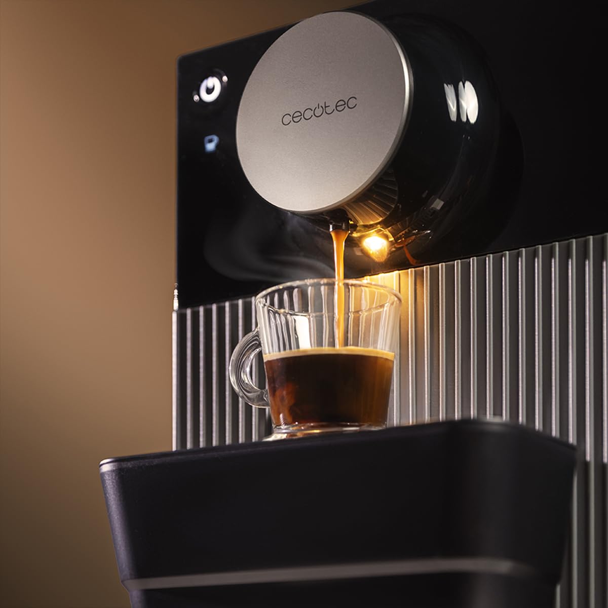 Cecotec Macchina da Caffè Superautomatica Compatta Cremmaet Cube. 1350W, Sistema Pressatura 10g, Pre-Infusione, 19 Bar, Sistema Thermoblock, 5 Livelli Macinatura, Pannello Controllo Tattile