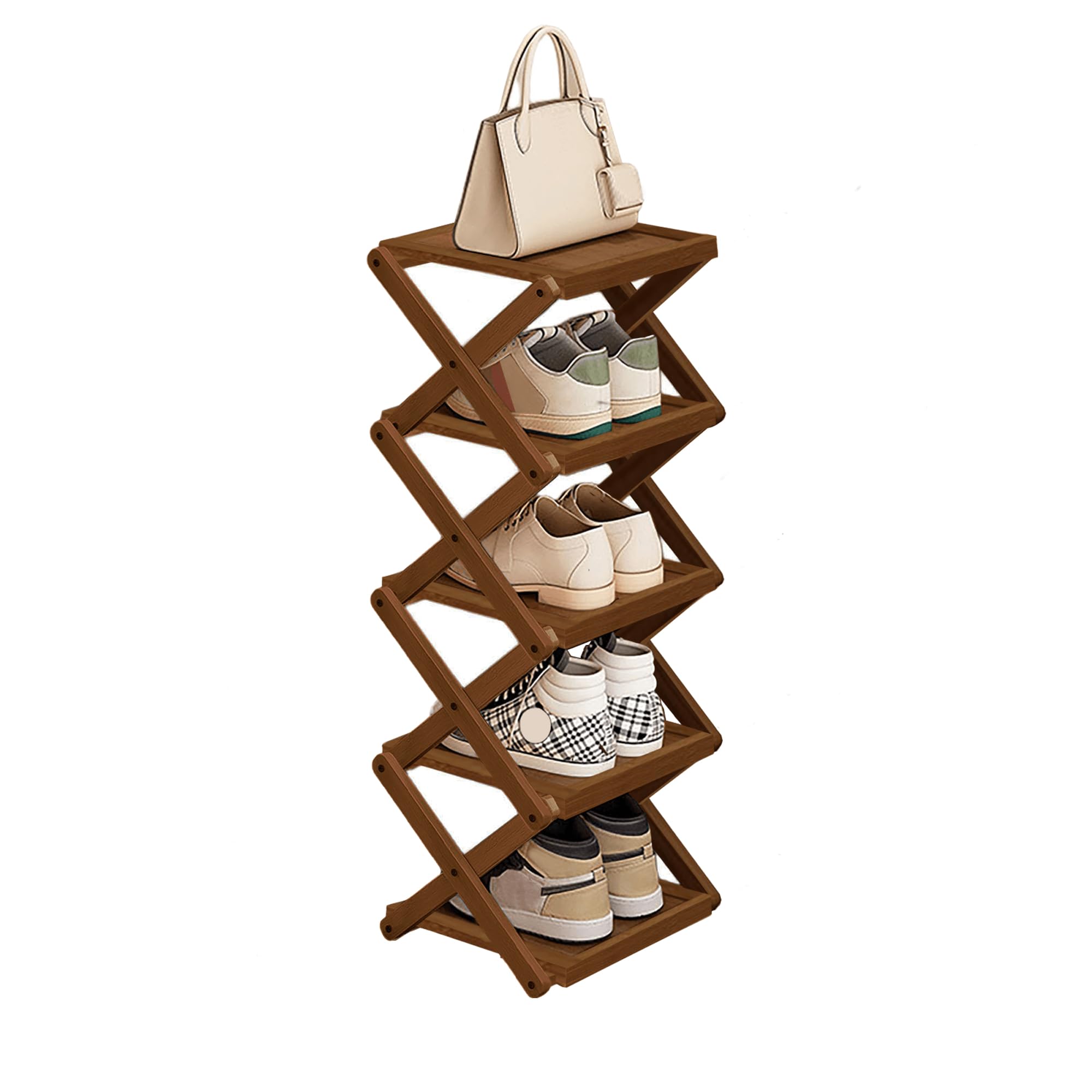 Étagère à chaussures en bambou naturel idéale pour ranger le salon et la chambre