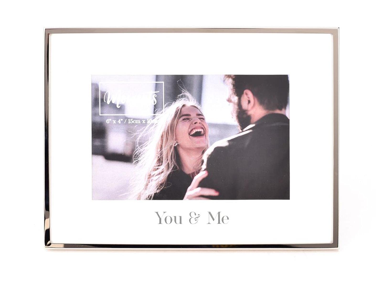 Widdop and Co Moments Silver & White Mount You & Me Picture Photo Frame Freestanding 4x6