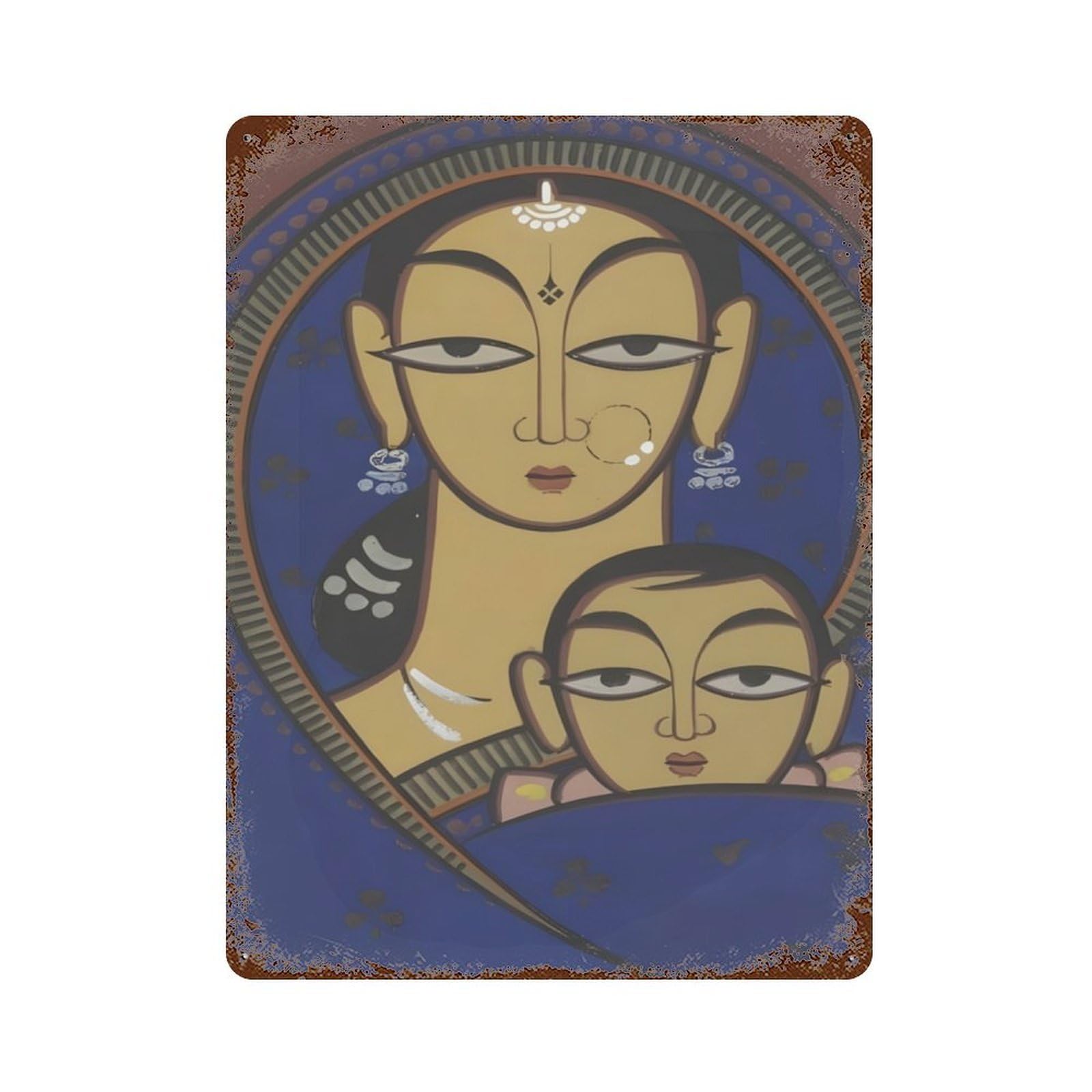 xiaoxiaoshen Indian Painters Jamini Roy (1) Wall Decor Art Metal Tin Poster Modern Home Decor Art Home Bar Shop Decorations Vintage Sign 40x30cm
