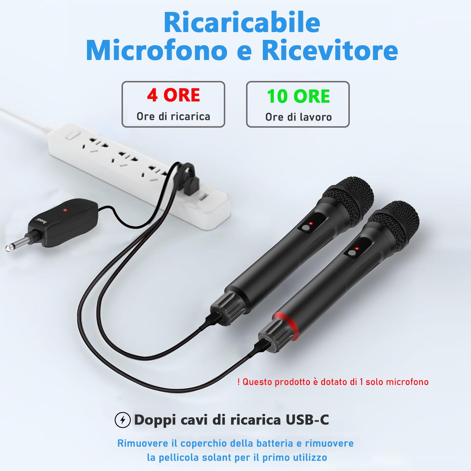 Microfono Wireless Karaoke 2 Pack - Ricaricabile, Portata 30m, Per Feste, Matrimoni E DJ
