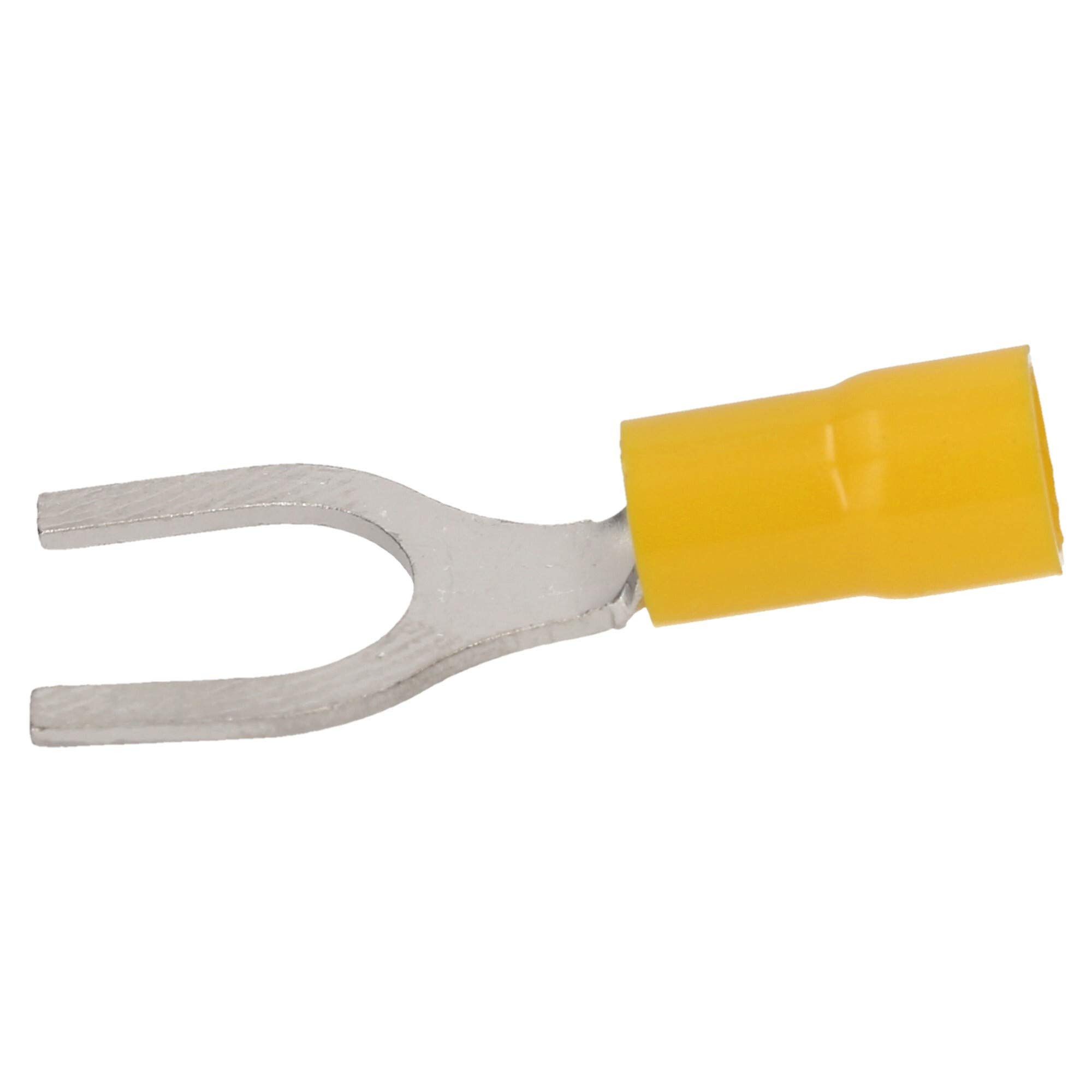 Cembre GF-U10 Lot de 100 Cosses à Fourche Isolées M10 Jaune en Cuivre Étamé