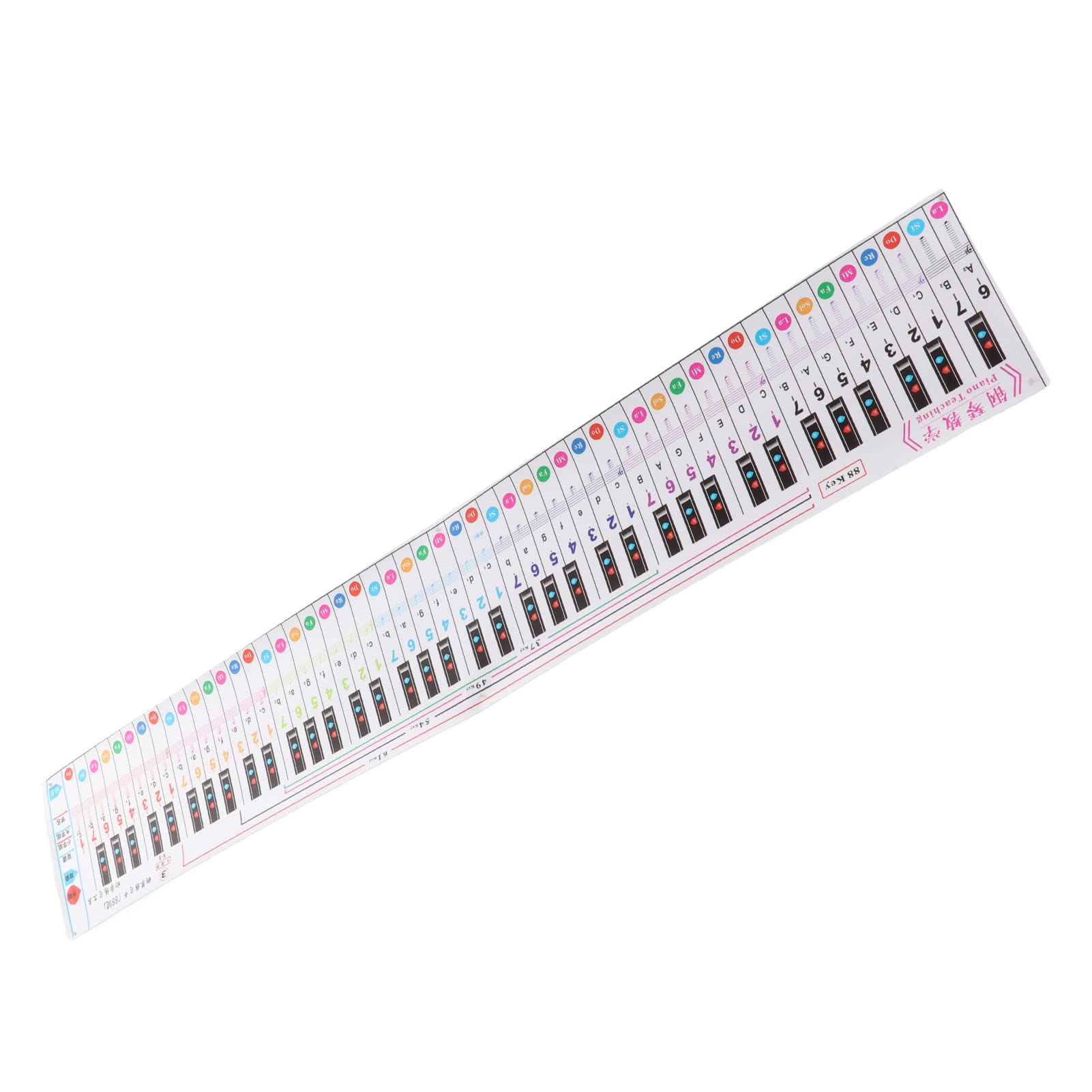 Piano Note Chart, Colourful Keyboard Guide Wear Resistant for Finger Practice, Multicolored - Image 2
