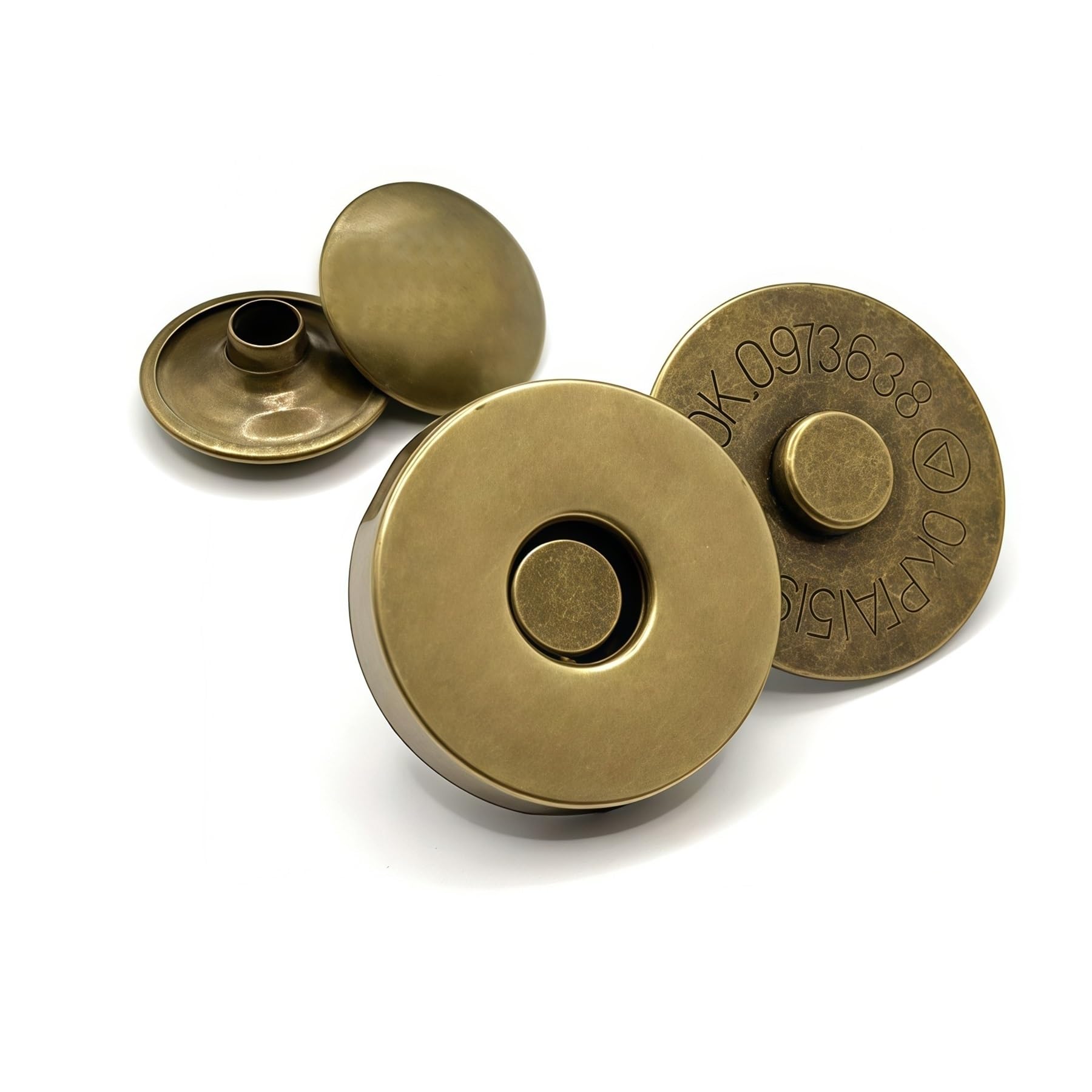 Magnetic Press Studs 10-100Sets RoYishi 14/18mm Diameter Round Magnetic Snap Sets, Strong Button Clasps Double-Sided Leather Snaps(Bronze,10 Sets,14mm)