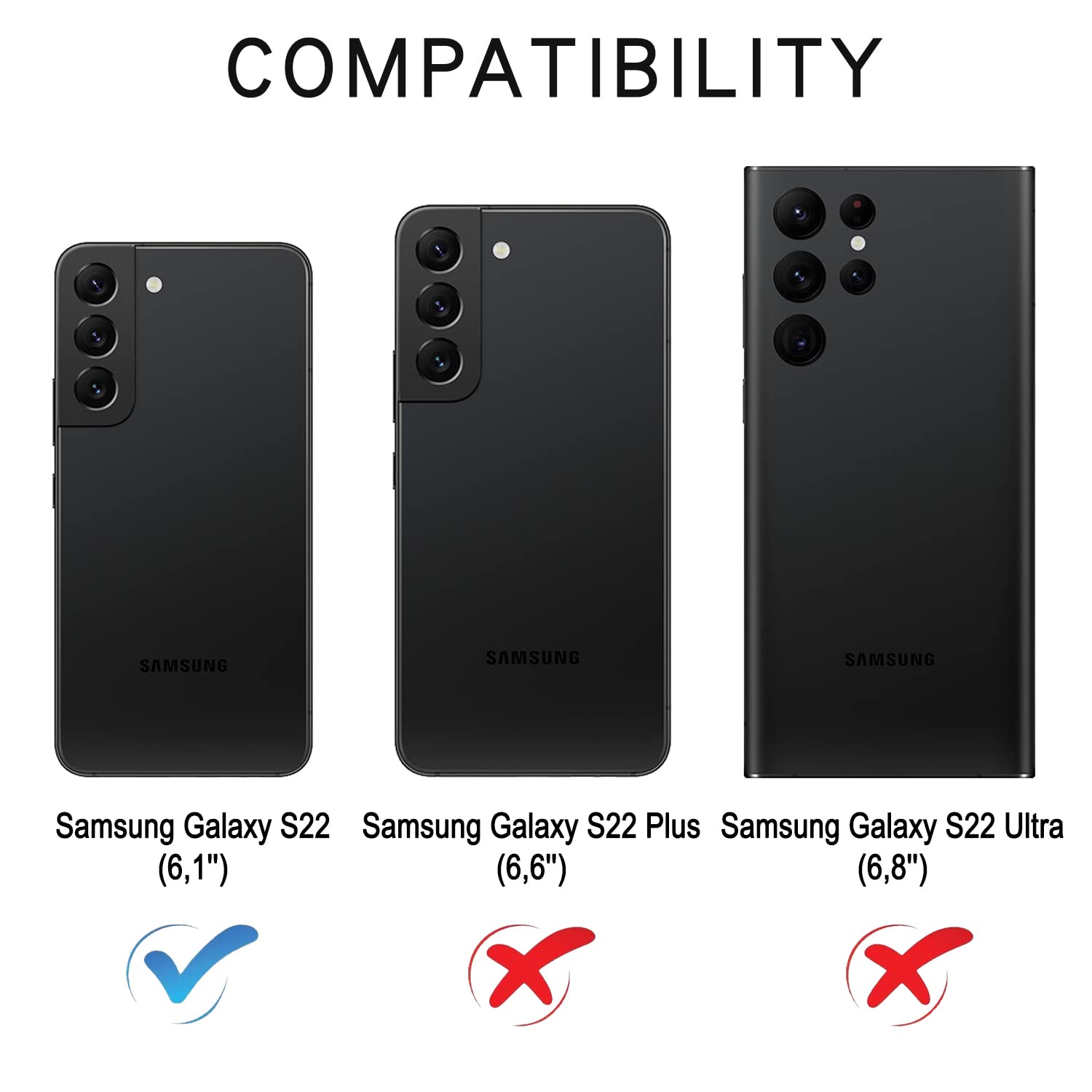 Cover per Samsung Galaxy S22, Flip Custodia Pelle PU con [Slot Cart] [Supporto Stand] [Magnetica], Cover a Libro Portafoglio per Samsung Galaxy S22 (Nero)