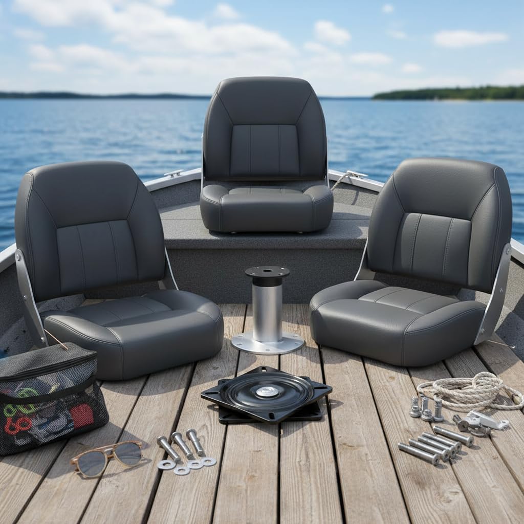 Smooth 360-Degree Boat Seat Swivel with Steel Construction(2PC) | 5 1/4" Bolt Pattern, Compact Size for Boat Seats, Bar Stools, Counter Stools.