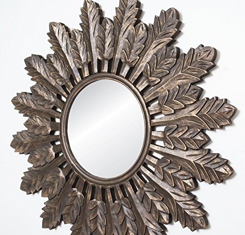 Image of Art Street Copper Forest Leaf Wooden Wall Jharokha for Home Decor