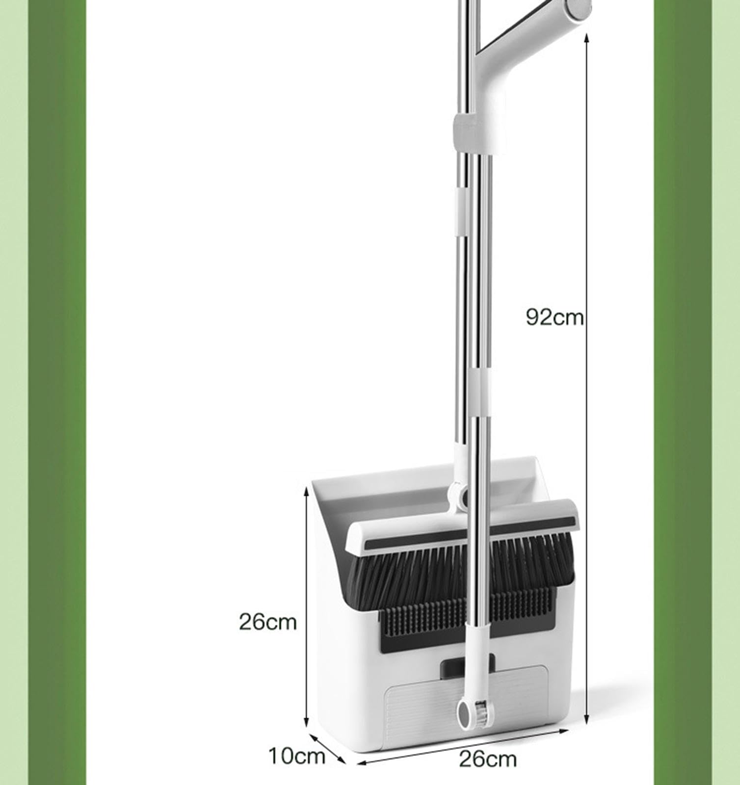 VIDECOR Set Scopa e Paletta, Paletta Antivento con Scopa Combinata per Uso Domestico, Cucina, Ufficio, Ingresso, Pavimento