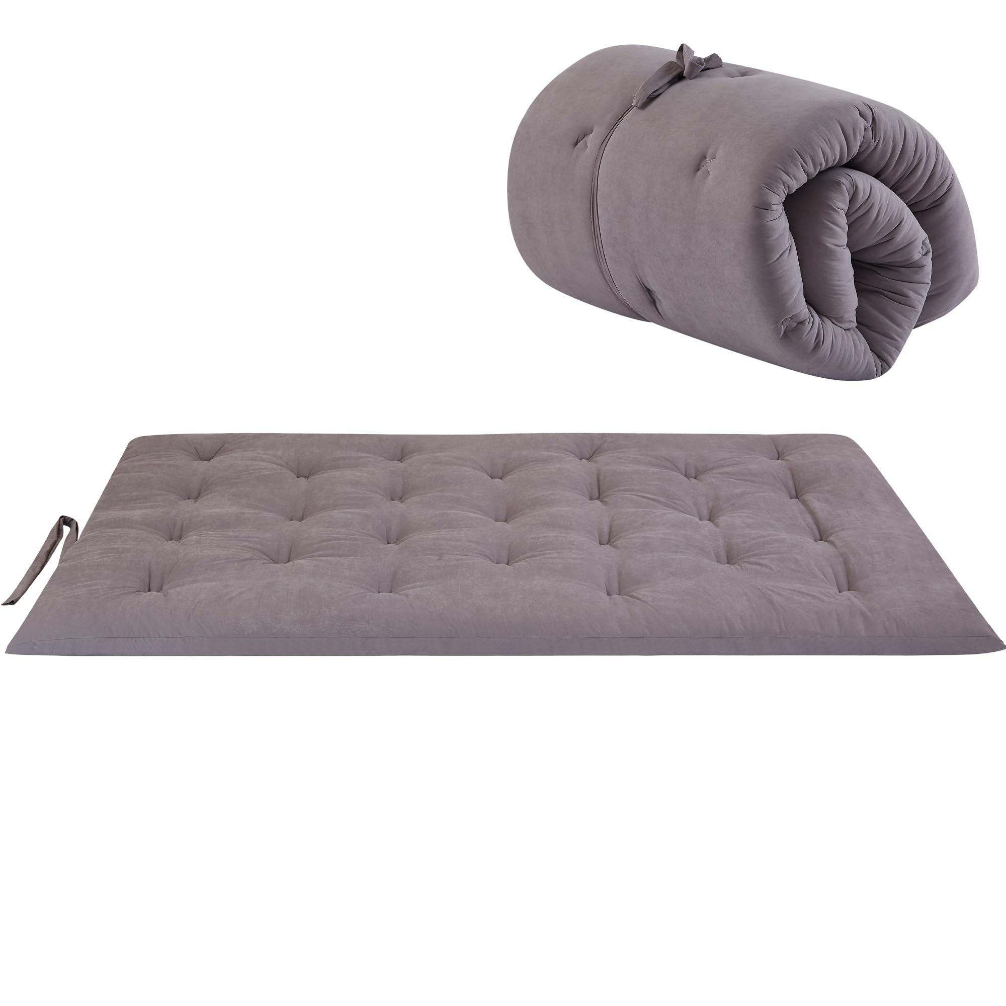 IMSMARTMART Mattress Japanese Floor Mattress Folding Roll Up Bed Topper Mat for Guest,Lounger and Tavel 72X30 Inches Grey-image-42