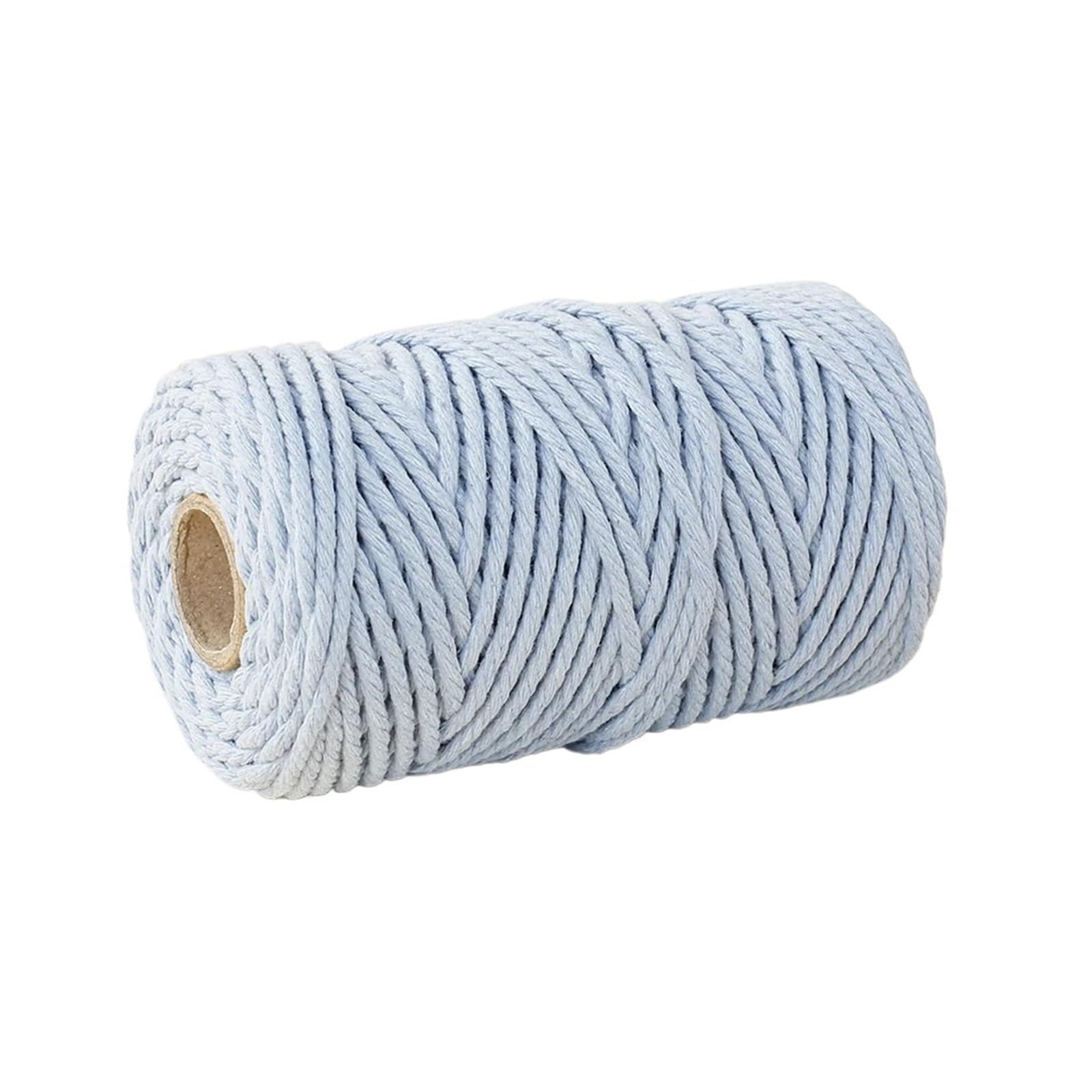 Cotton Macrame Cord 50m/roll 3.0mm Cotton Macrame Cord Rope Twine Thread String Crafts for DIY Handmade Sewing Party Wedding Furniture Decoration(Color1)