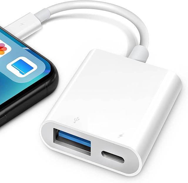 MujuDoler USB Camera Adapter for iPhone USB Adapter, USB to iPad Adapter, USB 3.0 OTG Adapter for iPhone to USB for iPad USB Adapter, USB Male to Female OTG Data Sync Cable, Plug and Play