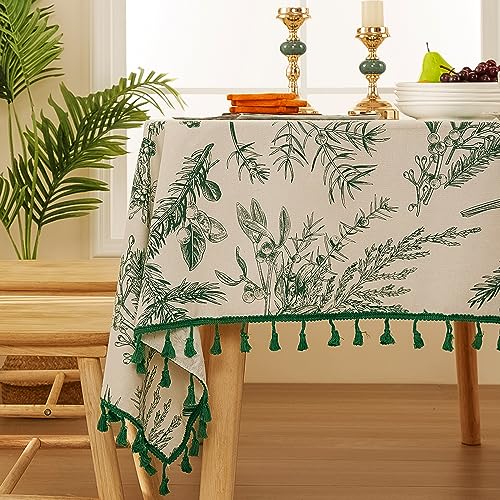 Bohemian-Green-Tasseled-Tablecloth-with-Twig-Birds-Animal-Botanical-Fruit-Print-Tablecloth-for-Kitchen-Dining-Room-Parties-Christmas-Holiday-Festivals-Tablecloths-60-x60-Green Bohemian Green Tasseled Tablecloth with Twig Birds Animal Botanical Fruit Print Tablecloth for Kitchen Dining Room Parties Christmas Holiday Festivals Tablecloths 60 x60 Green