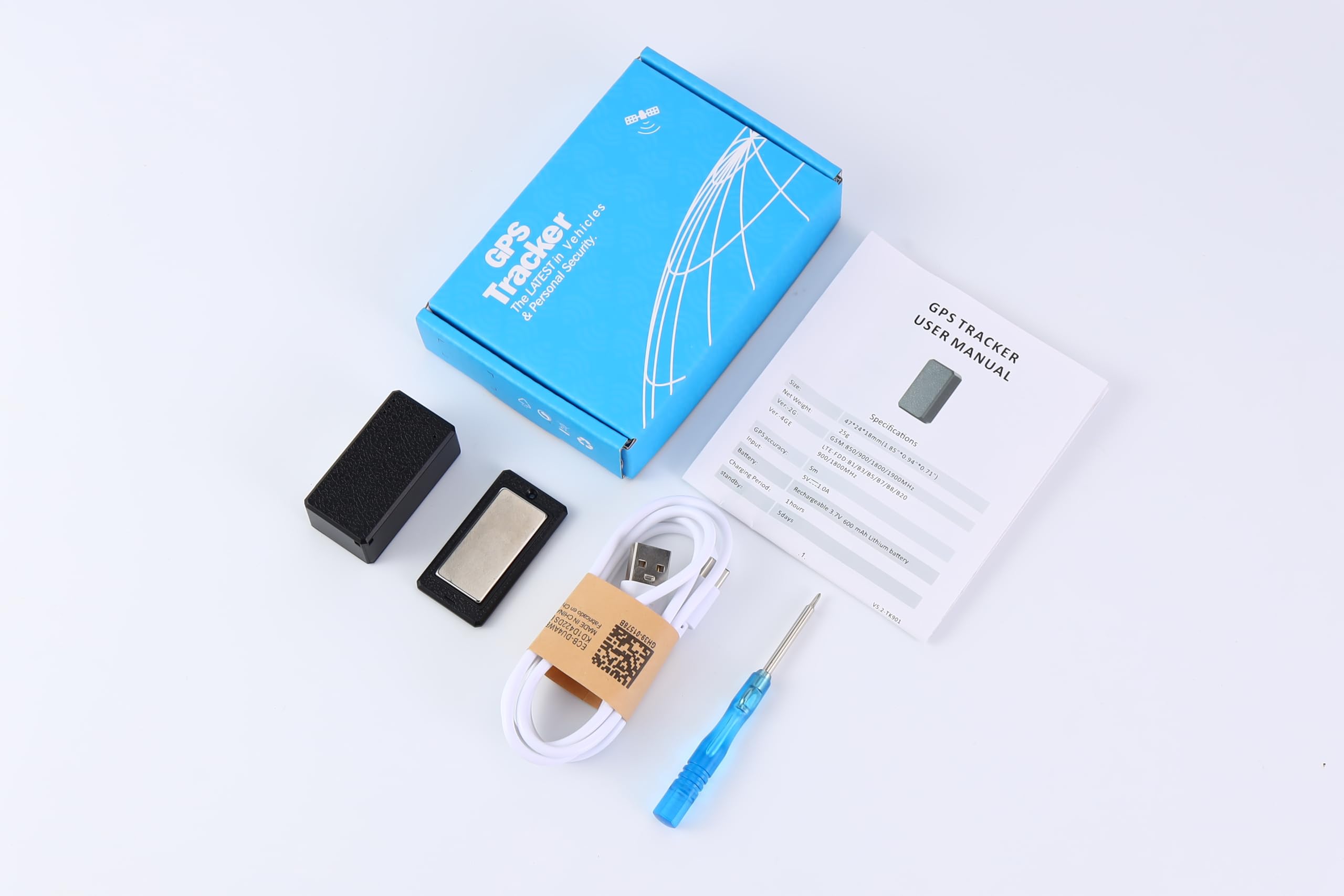 TKMARS Mini GPS Tracker Satellitare Localizzatore GPS Spia con App senza Abbonamento per Bambini Auto Moto Gatti, Magneti Incorporati, Tracking in Tempo Reale TK901