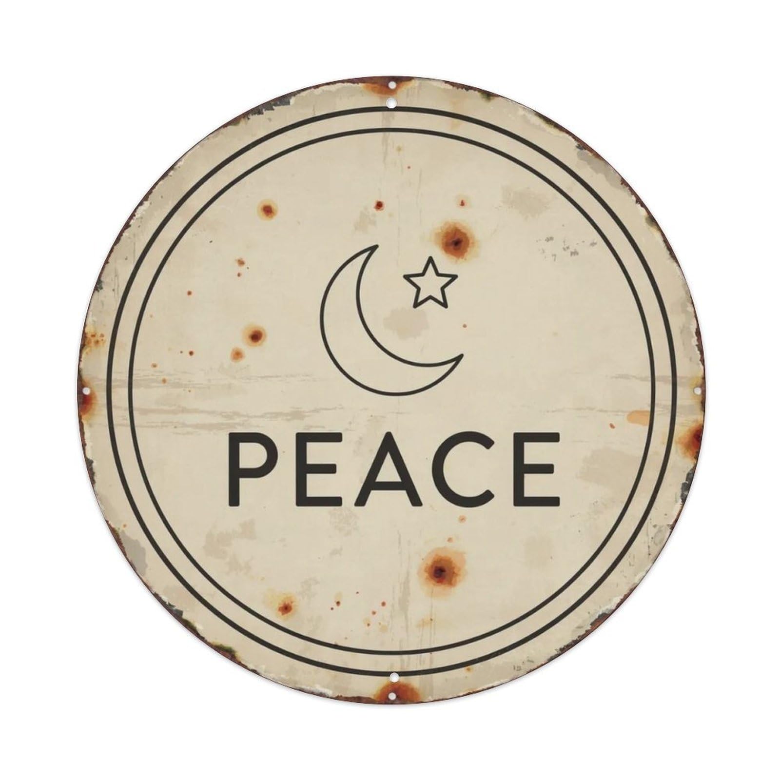 Peace Nordic Minimalist Metal Tin Sign Plaque