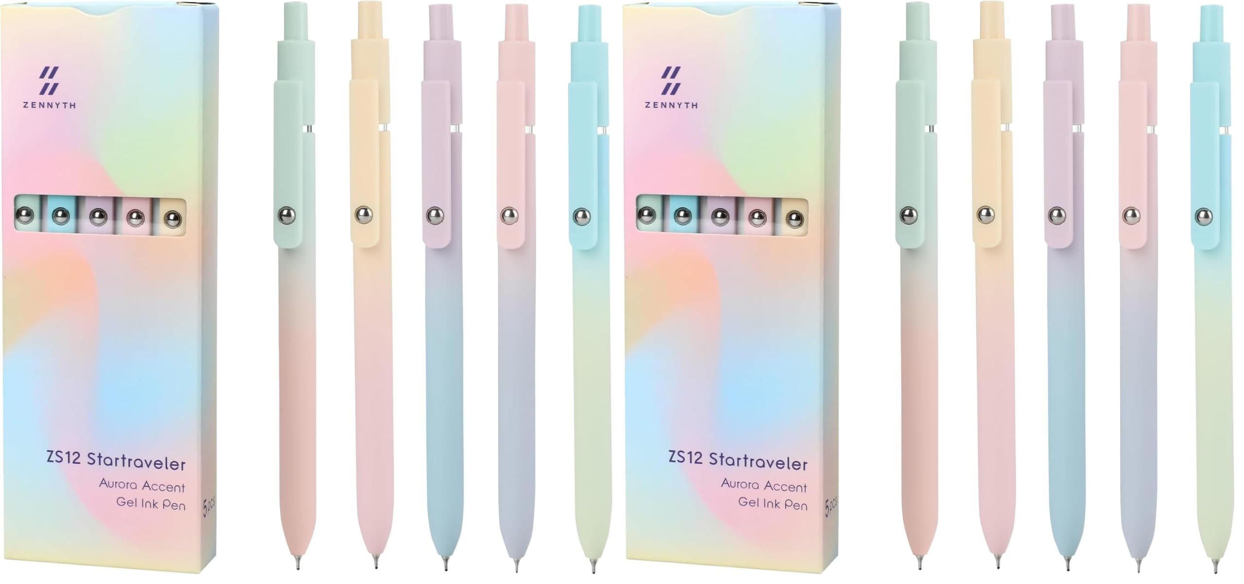 Ddaowanx Gel Pens,5 Pcs 0.5mm Retractable Quick Dry Black Ink Pens (Pack of 2)