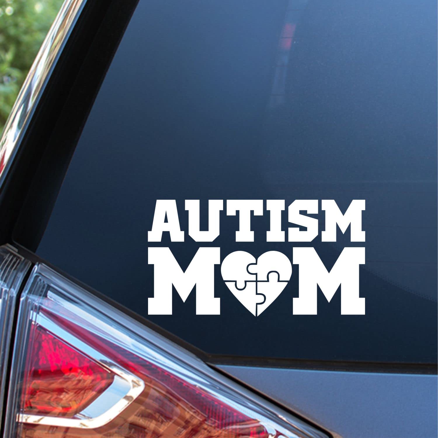 Sunset Graphics & Decals Autism Mom Decal Vinyl Car Sticker | Cars Trucks Vans Walls Laptop | White | 6 inches | SGD000290