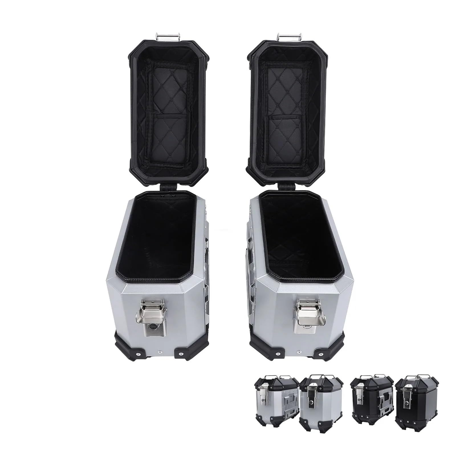 18L motocyklowy kufer boczny aluminiowy ze stopu aluminium motocyklowy twardy kufer boczny z blokadą bezpieczeństwa i uchwytem(Black)