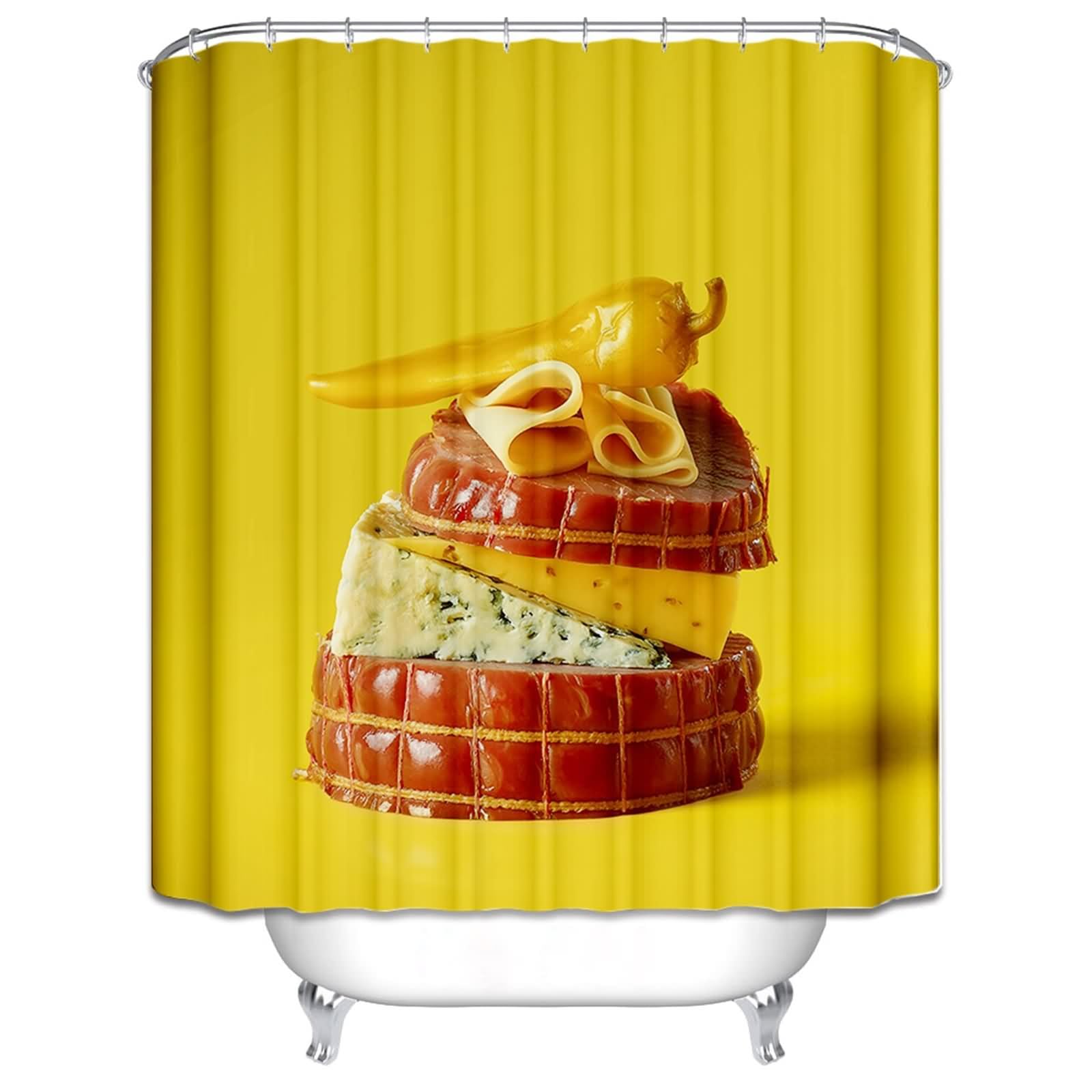 Rideau douche tissu de qualité supérieure imperméable et lesté pour grande douche