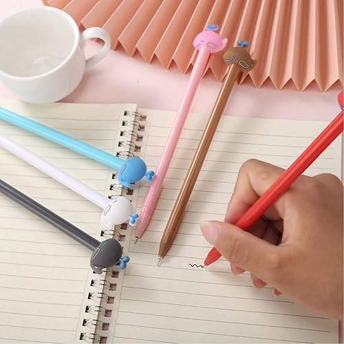 Miniatura 7 de Muiyaneq 30 bolígrafos de tinta negra de gel de dibujos animados, bolígrafos de escritura Kawaii aleatorios, bolígrafos de estilos surtidos para