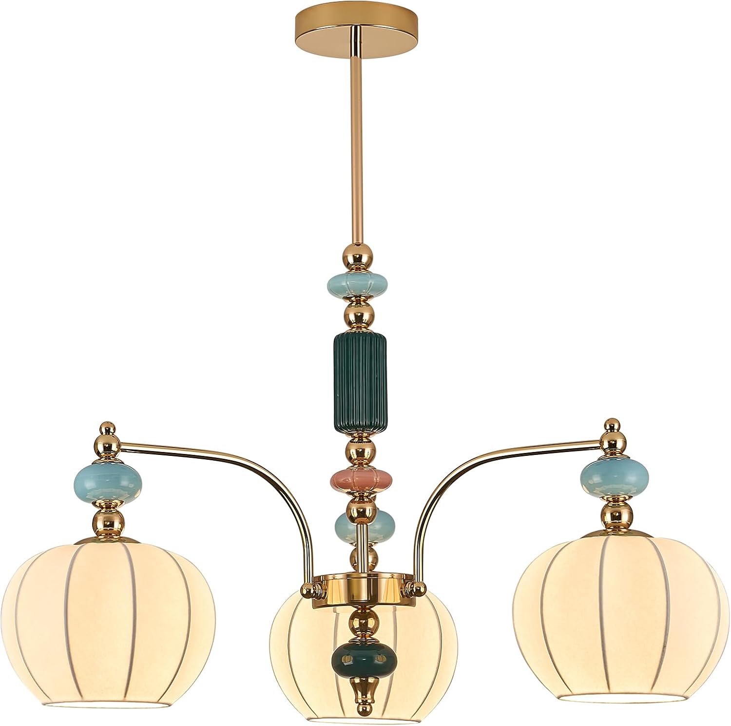 Modern Chandelier White Imitated Silk Shade Chandelier 3 Lights Pendant Lighting Fixture Hanging Pendant Light for Bedroom Dining Room Hallway