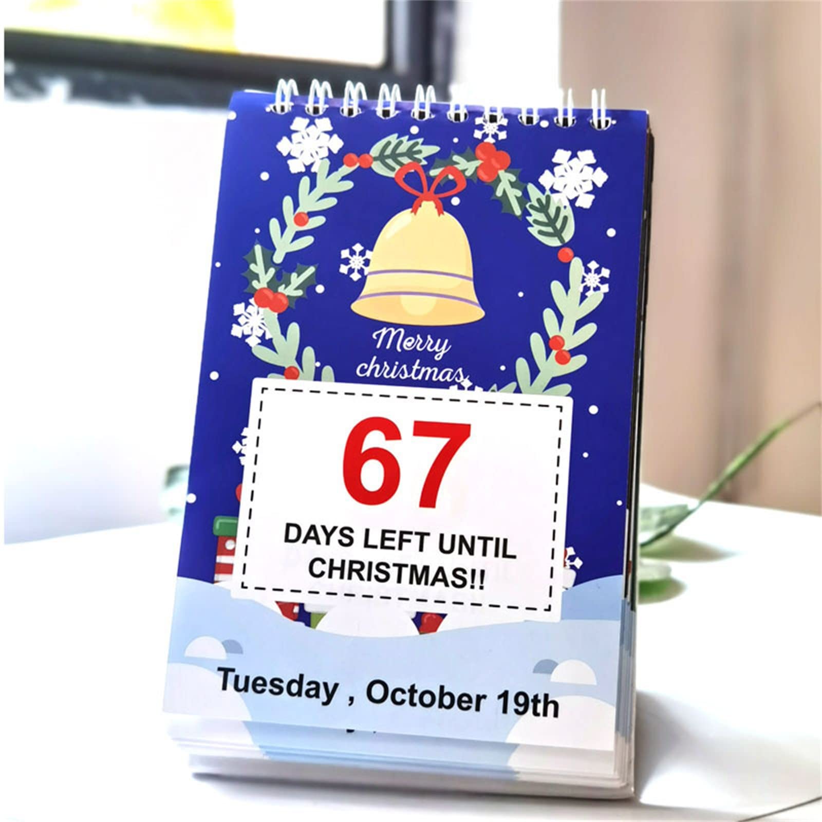 100 Day Christmas Countdown Calendar 2022, Christmas Countdown Calendar 100 Days Count Down - Tear-Off Countdown Calendar, Festive countdown Desk calendar, for Home Office Decor (White)