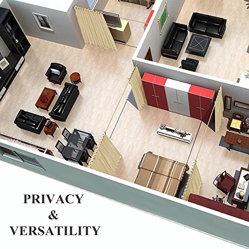 Image of NICETOWN Privacy Room Divider Curtain Screen Partitions, Basement Hospital Medical Clinic Spa Lab Cubicle Divider Privacy Screen Patio Door Curtain (Biscotti Beige, 1 Panel, 8.3ft Wide x 8ft Long)
