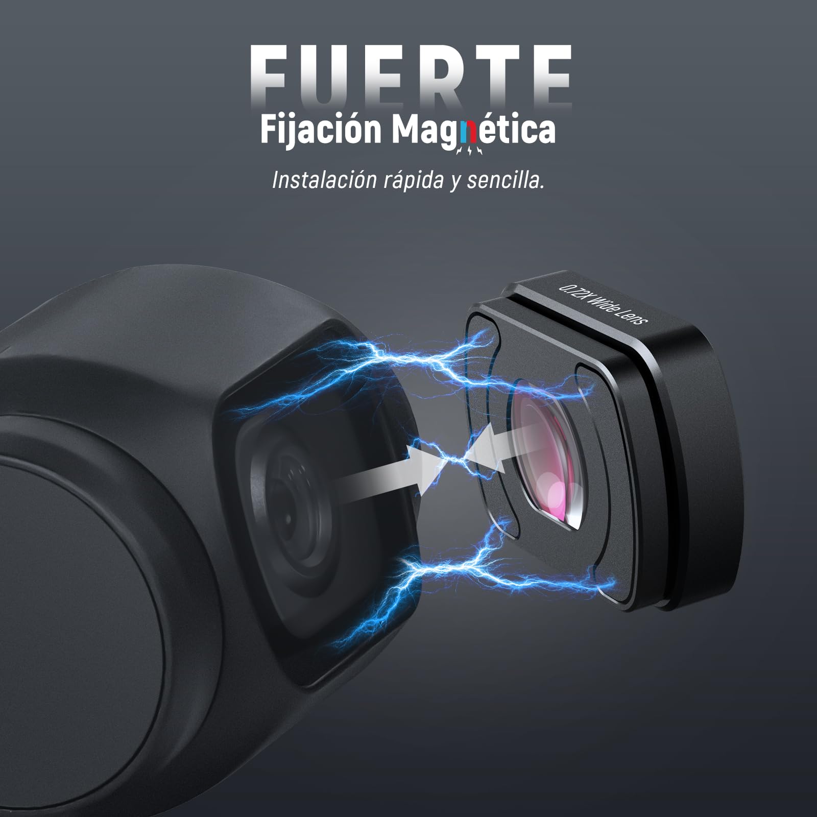 NEEWER Objetivo Gran Angular 0,72X FOV 112° Compatible con dji Osmo Pocket 3 / Pocket 4 / Xtra Muse Creator Combo Accesorios, Lente Asférica Action CAM Multicapa magnética con Marco de Metal