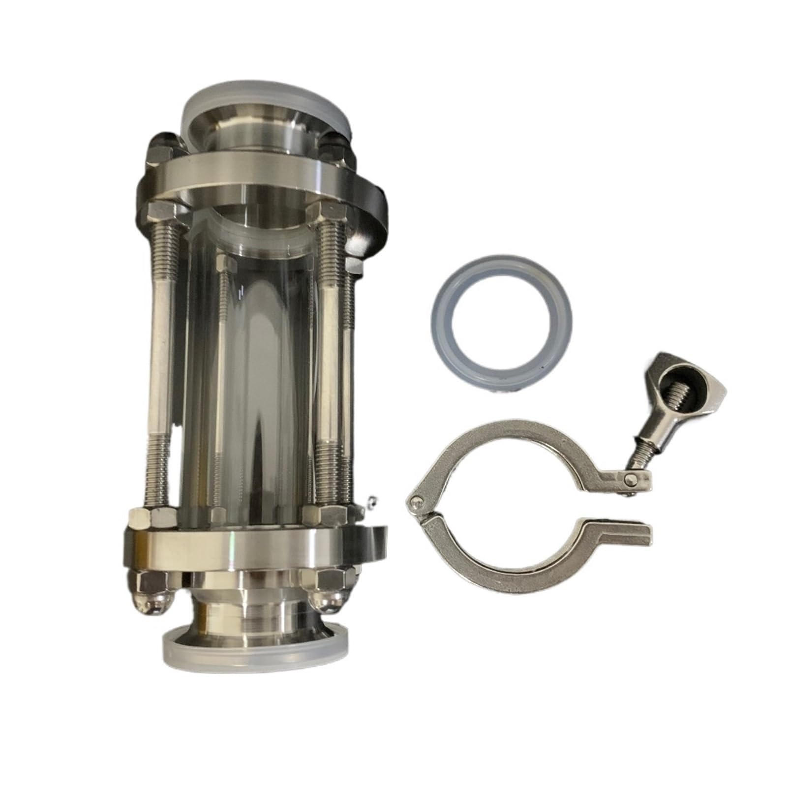 Dioptría de vidrio de visión de flujo de 51 mm para diario de preparación casera, producto de acero inoxidable 304, casquillo OD 64 mm