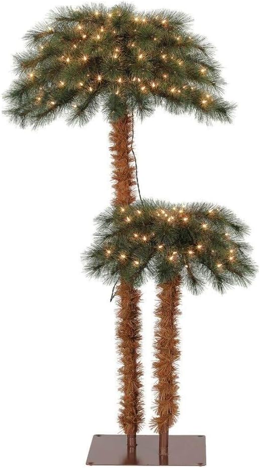 Island BreezePre Lit Artificial Tropical Palm Tree with White Lights