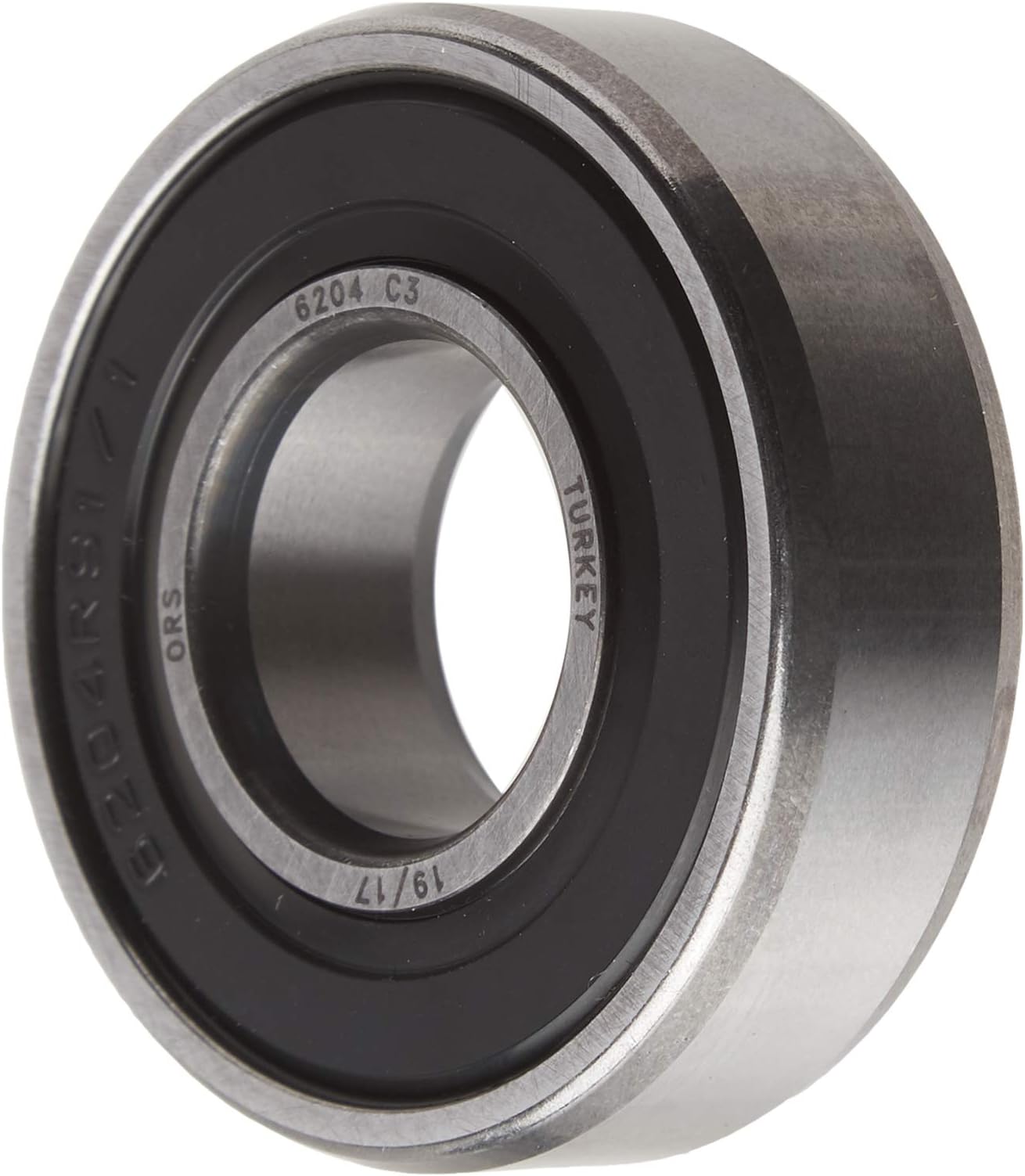 ORS 6204 2RS C3 Deep Groove Ball Bearing, Single Row, Double Sealed, Pressed Steel Cage, C3 Clearance, ABEC 1 Precision, Metric, 20 mm Bore, 47 mm OD, 14 mm Width, 9333 rpm Maximum Rotational Speed, 1479 lbf Static Load Capacity, 2875 lbf Dynamic Load Capacity